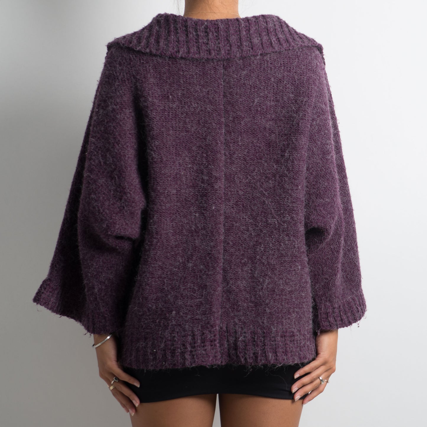 CARDIGAN À POILS VIOLET