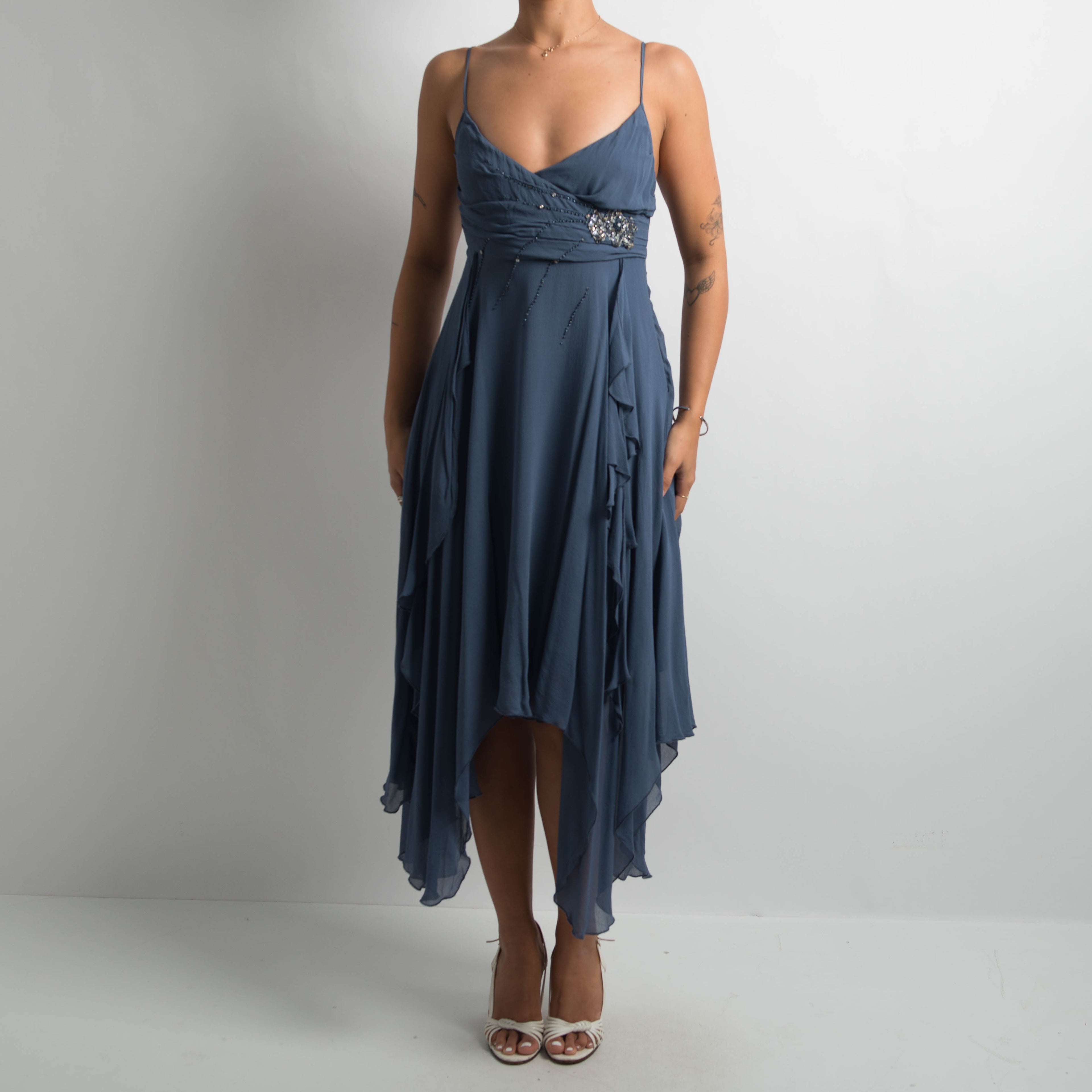 ASYMMETRIC SILK DRESS