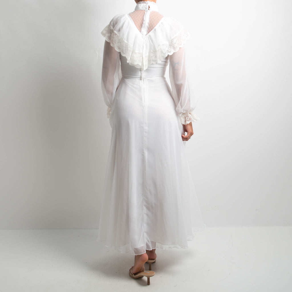WHITE 70'S PRAIRIE GOWN