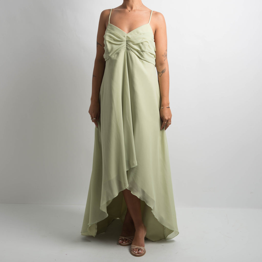 GREEN WATERFALL GOWN