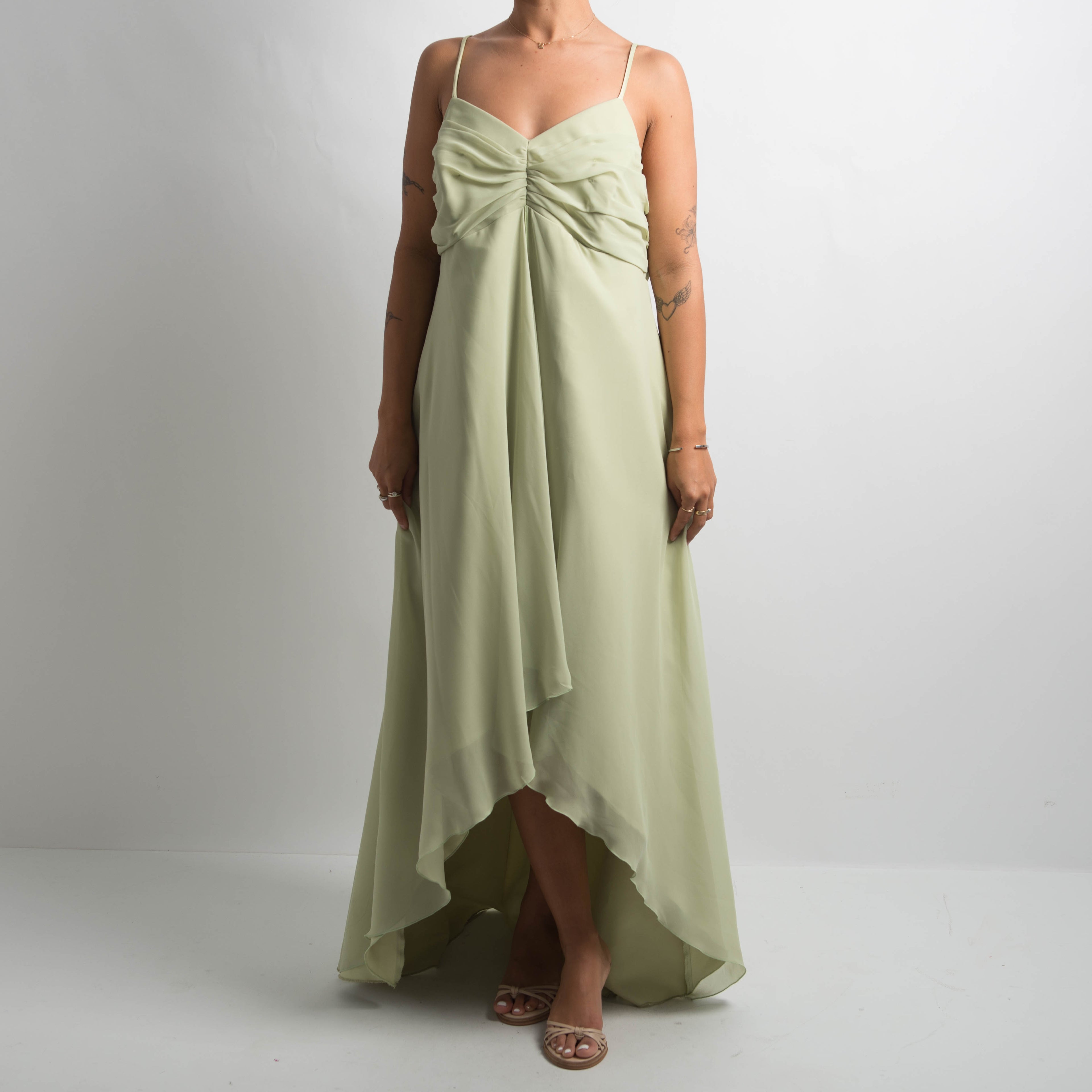 GREEN WATERFALL GOWN
