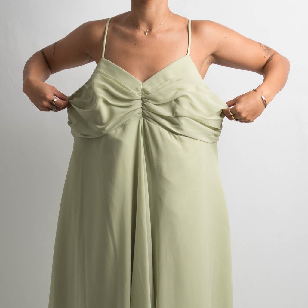 GREEN WATERFALL GOWN