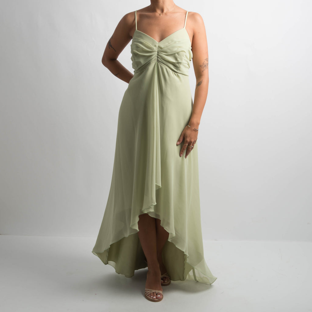 GREEN WATERFALL GOWN