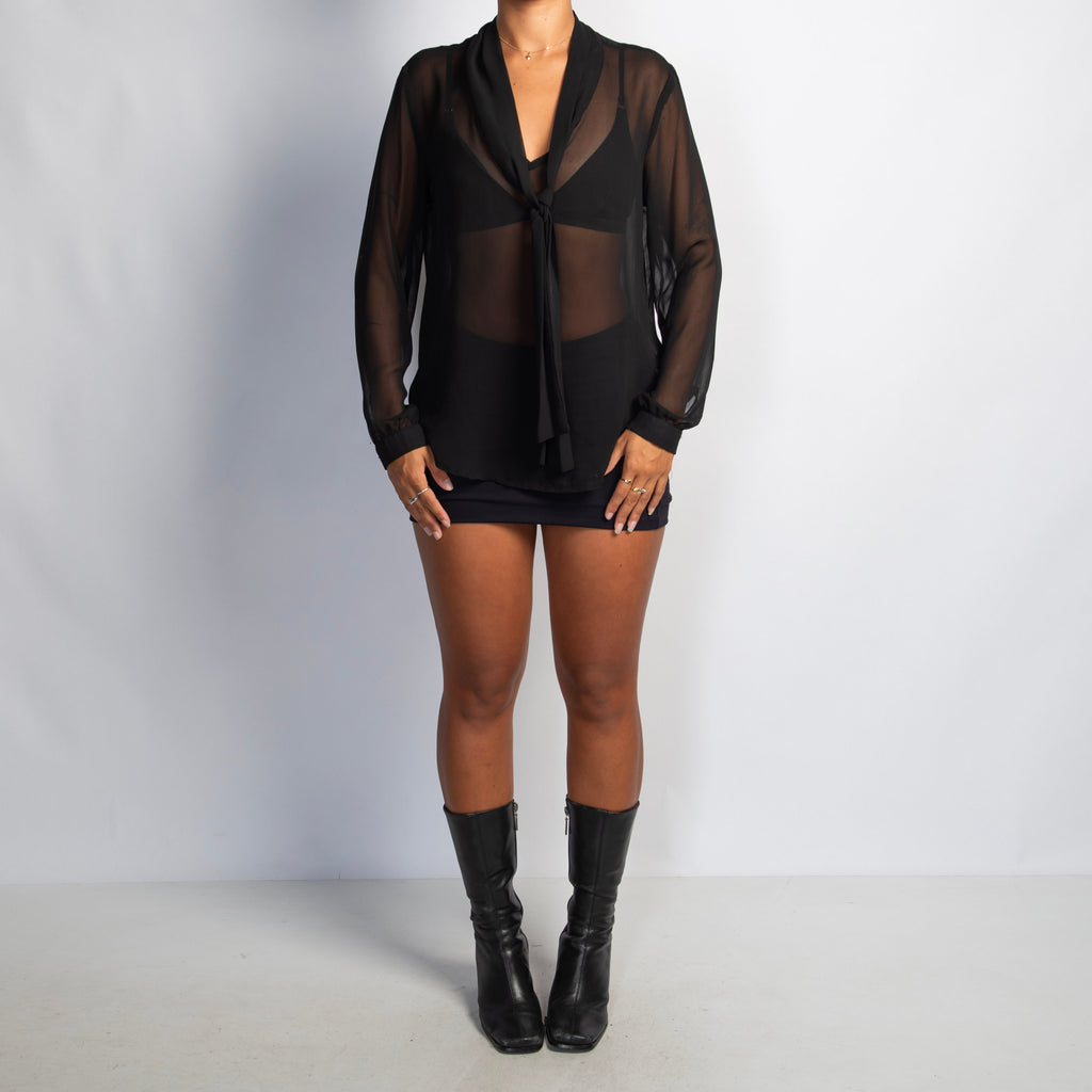 SHEER BLACK BLOUSE