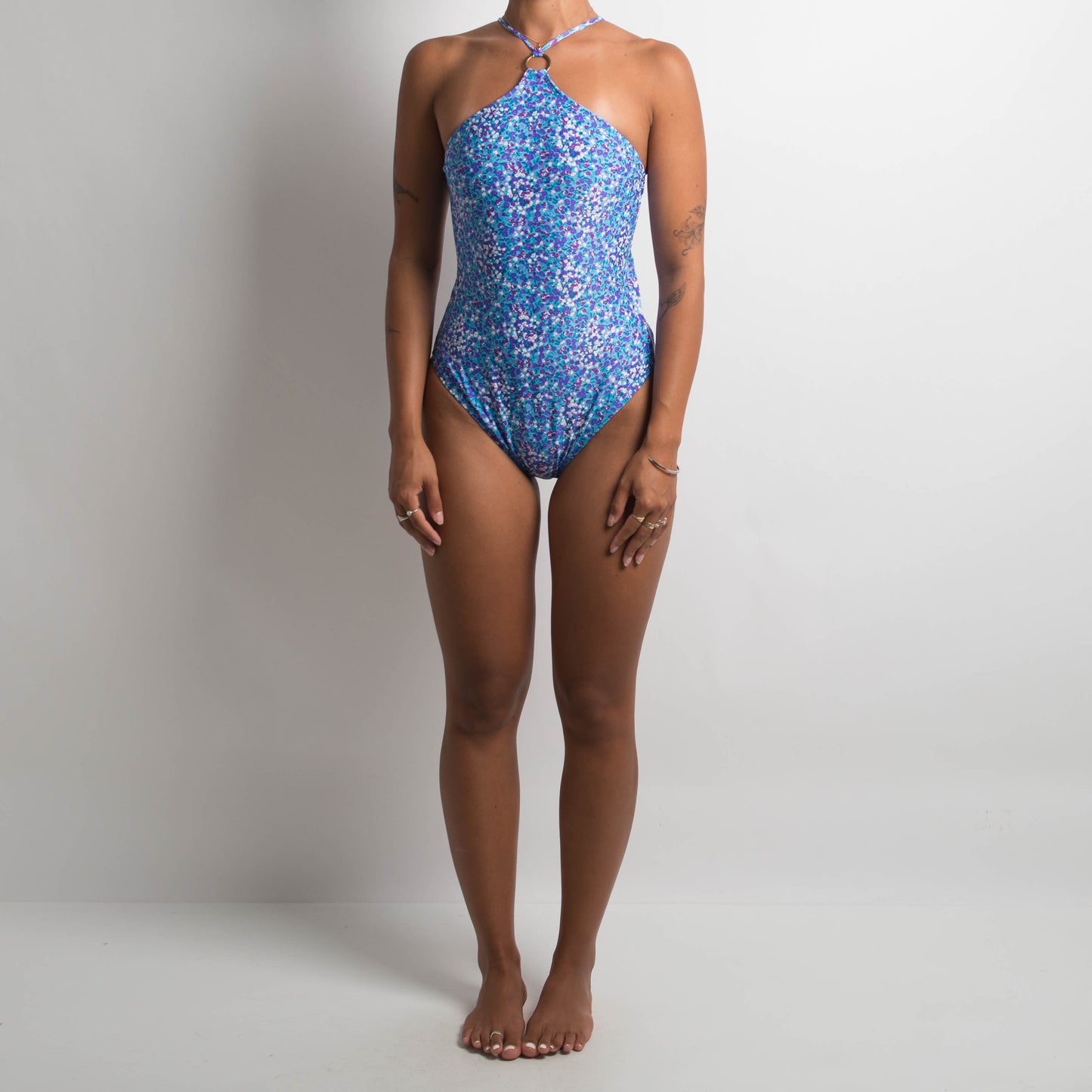 PURPLE FLORAL BRAZILIAN ONE PIECE