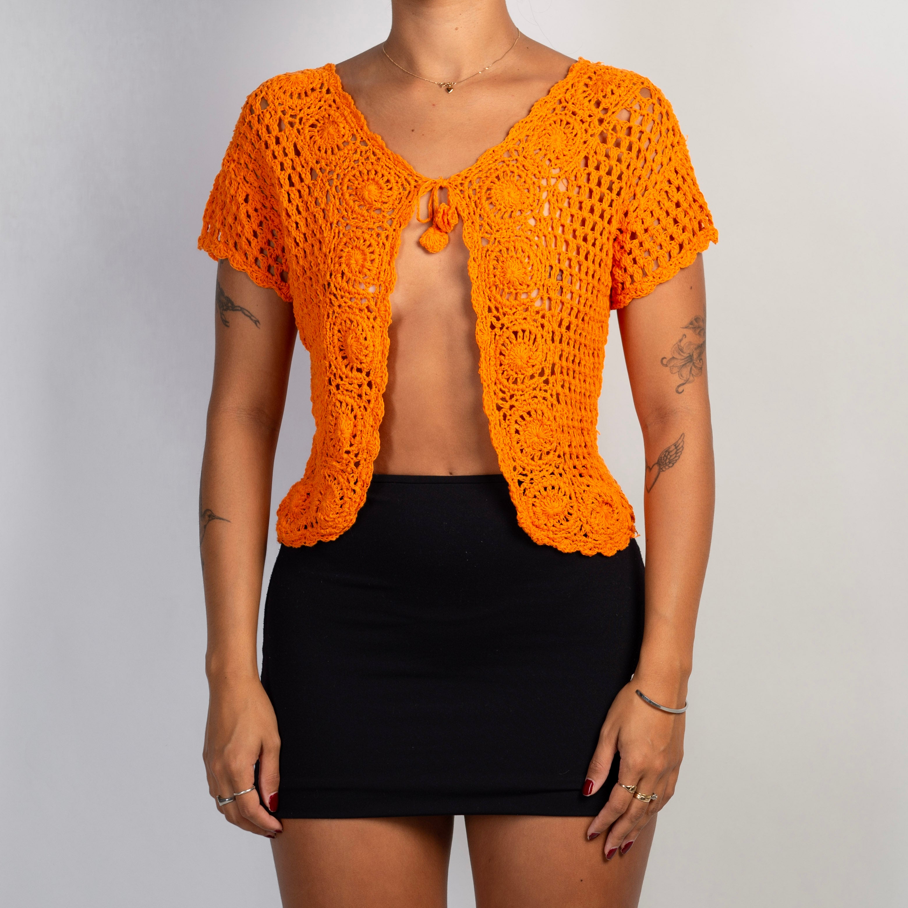 ORANGE CROCHET TOP
