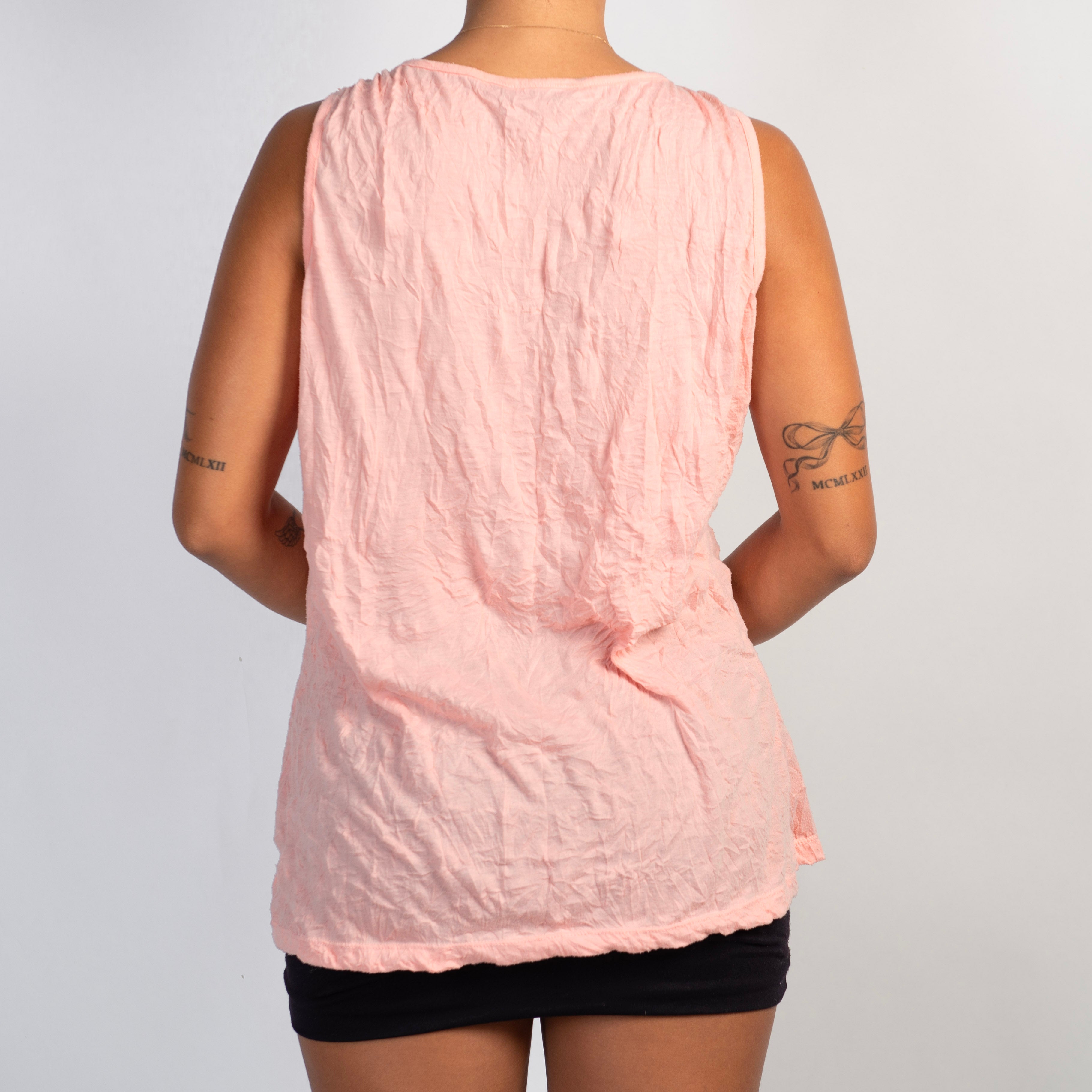 PINK V NECK TANK TOP