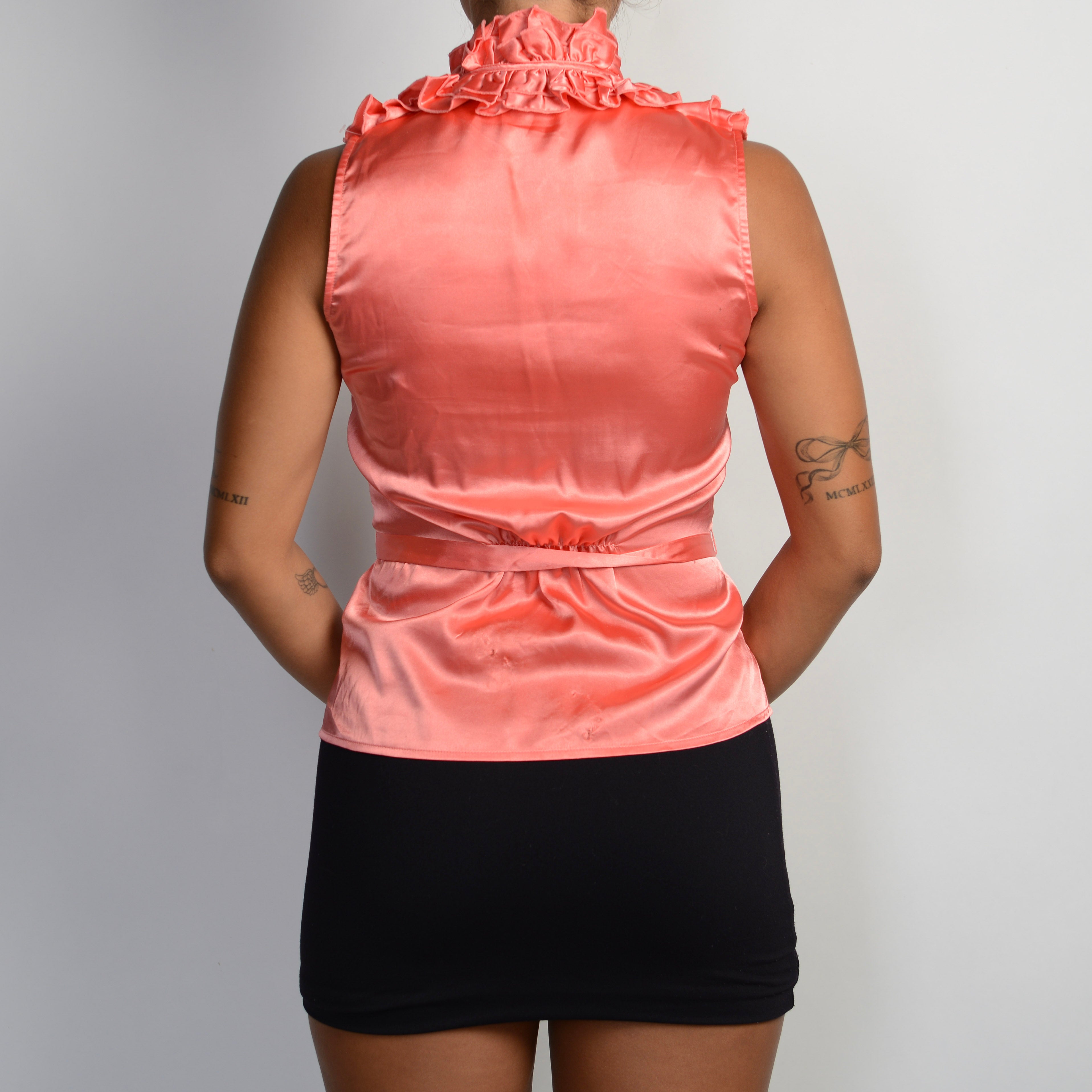 PINK SLEEVELESS BLOUSE