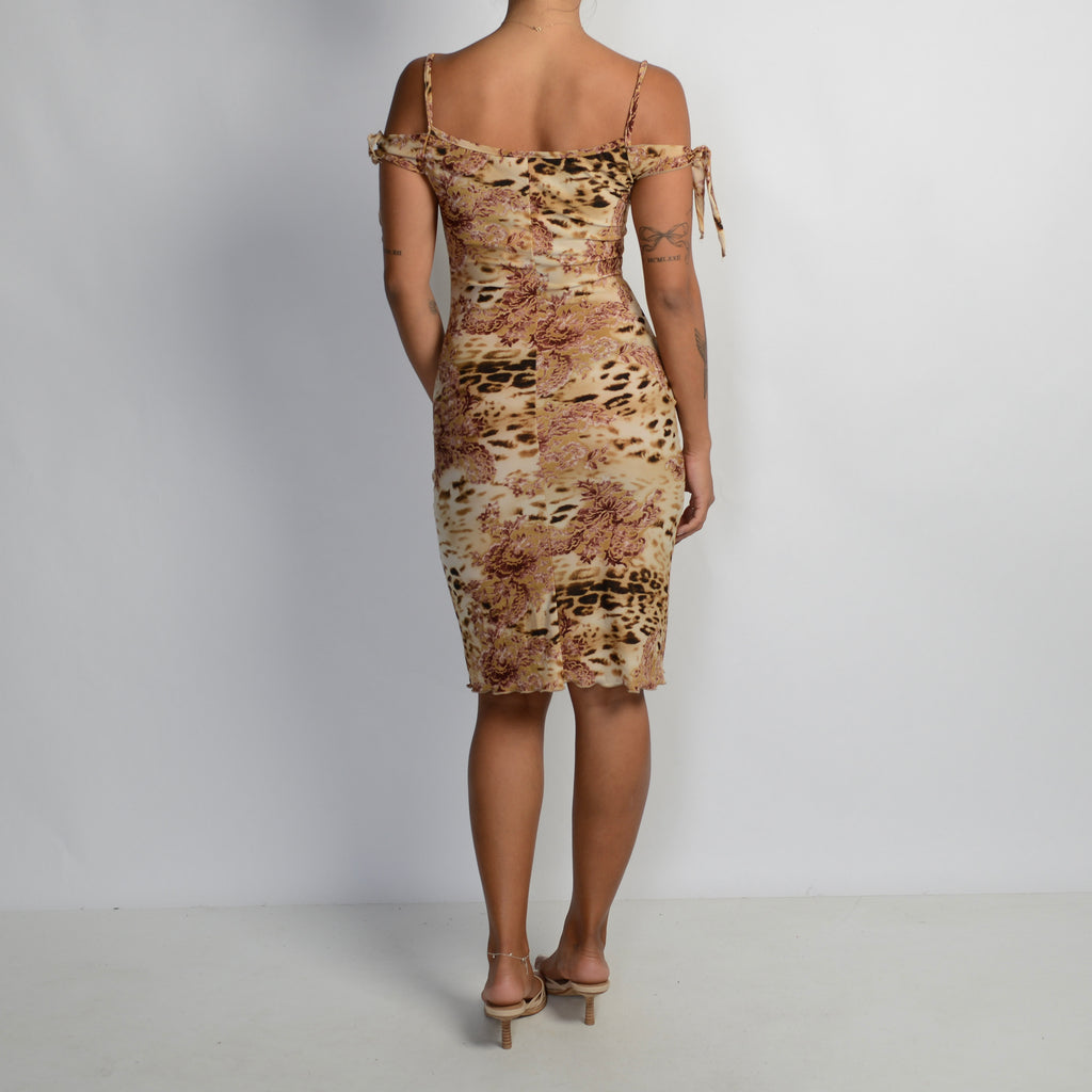 MESH ANIMAL PRINT DRESS