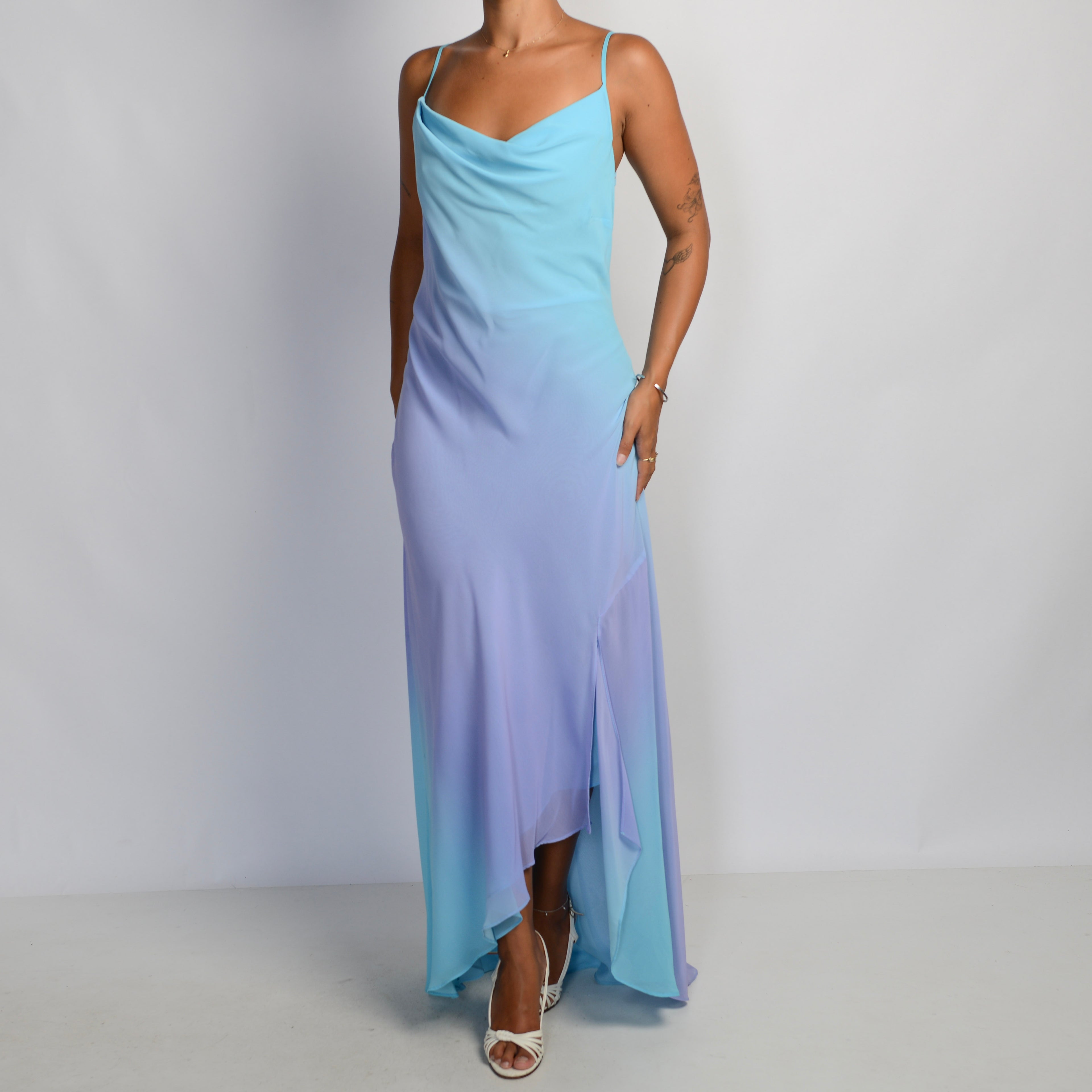 BLUE OMBRE SLIP GOWN
