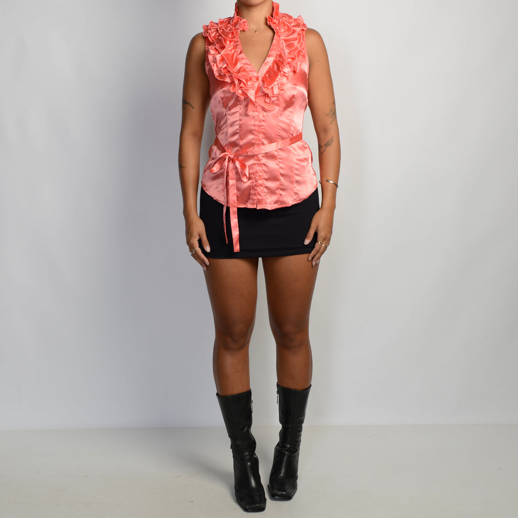 PINK SLEEVELESS BLOUSE