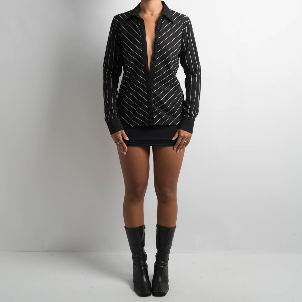 SHEER STRIPED BLOUSE