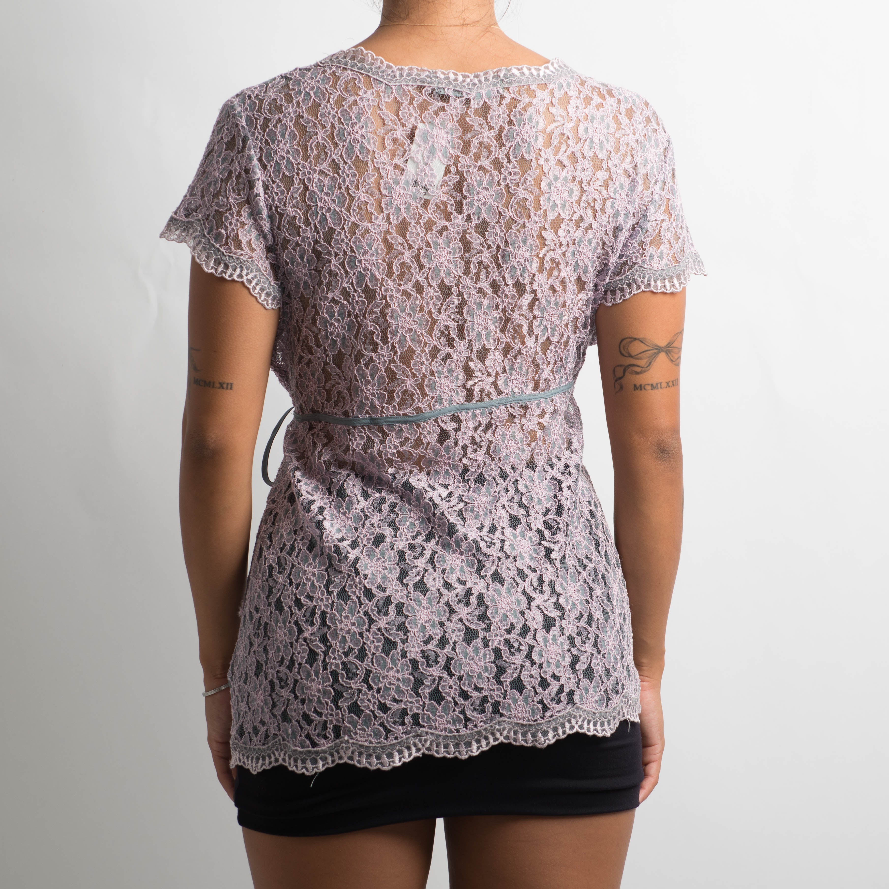 PURPLE LACE WRAP TOP