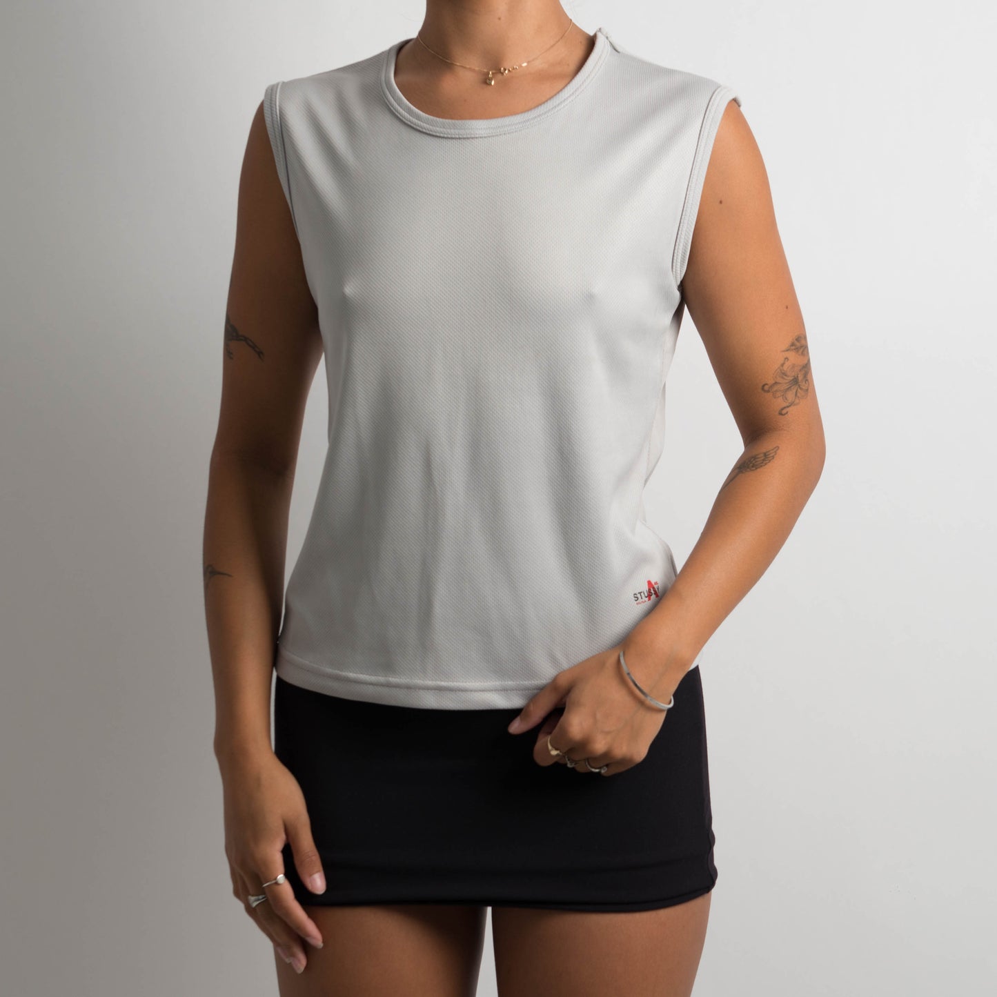 PALE GREY SLEEVELESS TOP