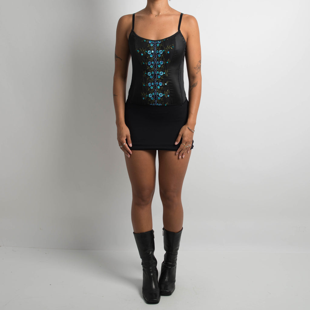 BLACK SATIN CAMISOLE