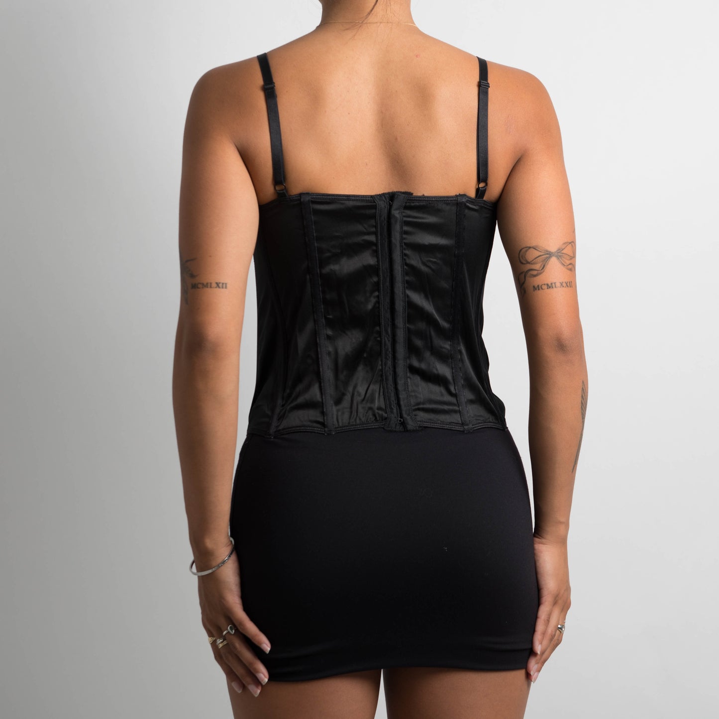 BLACK SATIN CAMISOLE