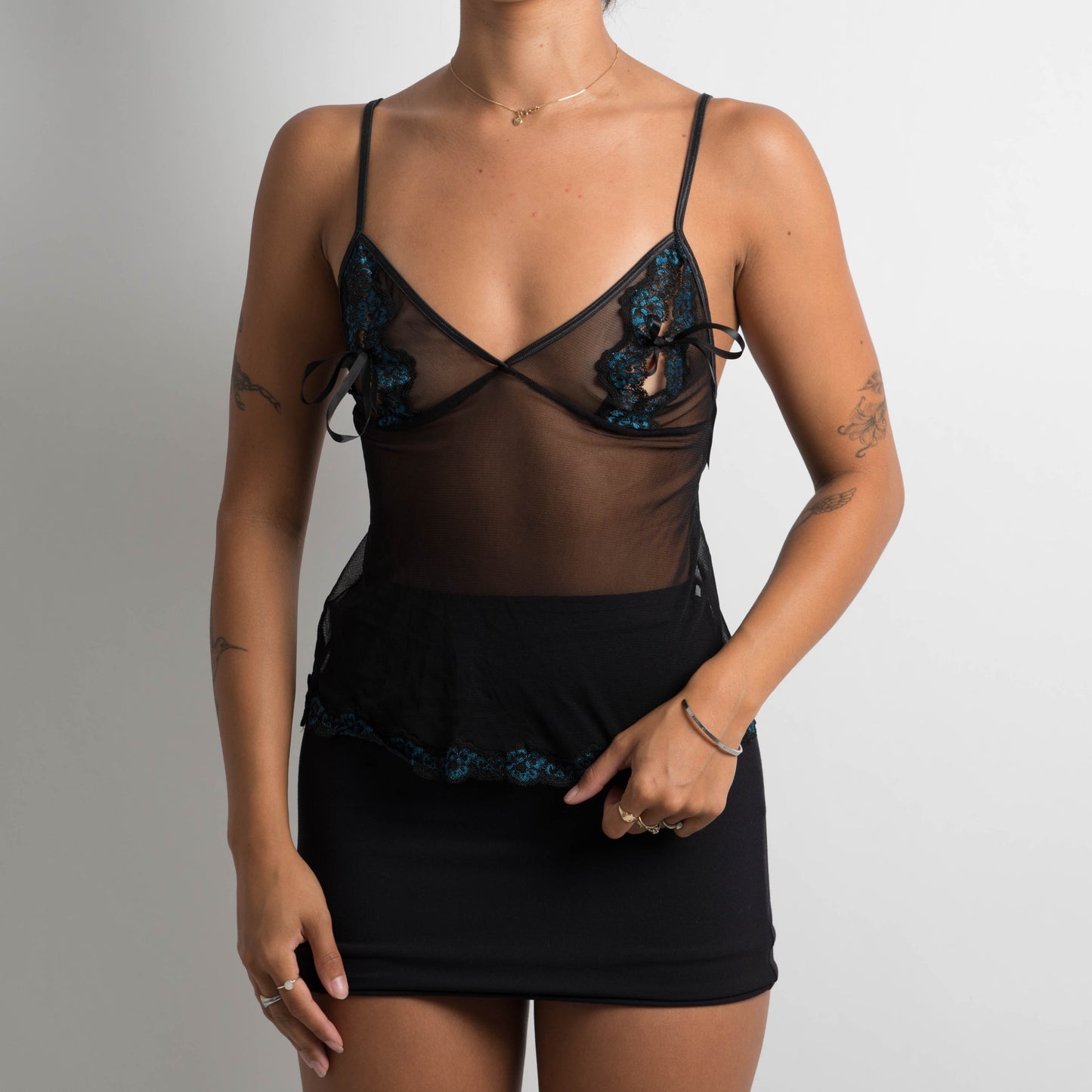 BLACK MESH CAMISOLE