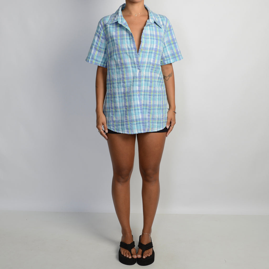 BLUE BUTTON UP SHIRT