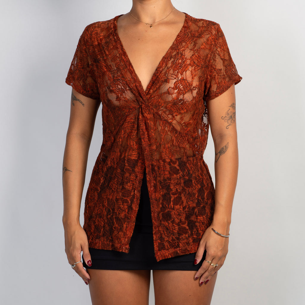 RUST LACE TOP