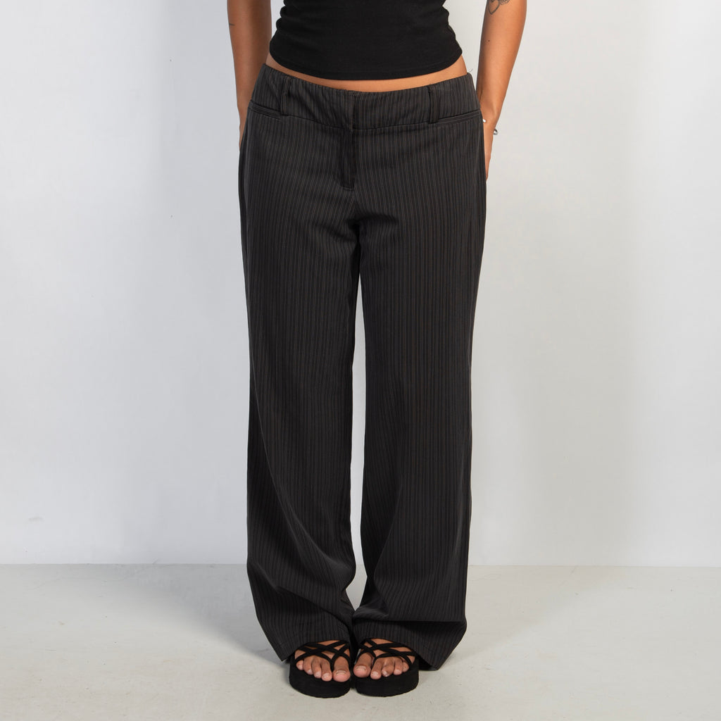BLACK PINSTRIPE TROUSERS