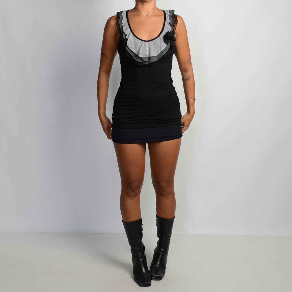 BLACK RUFFLE TANK TOP