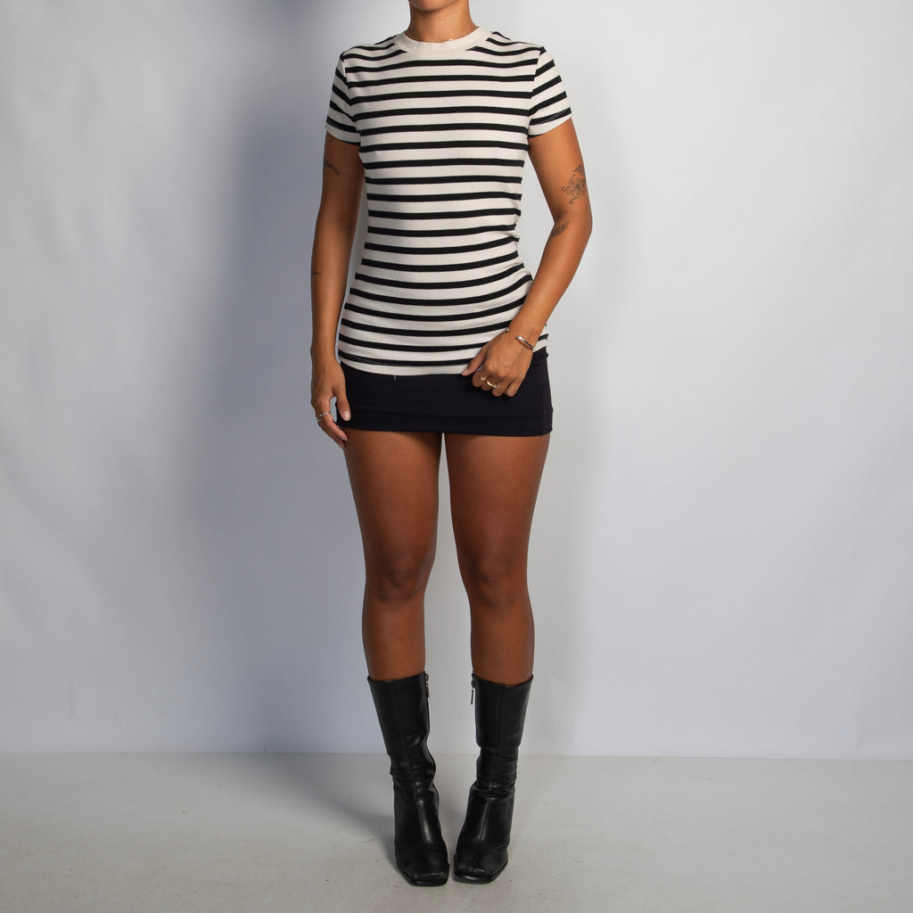 CREAM STRIPE KNIT TOP