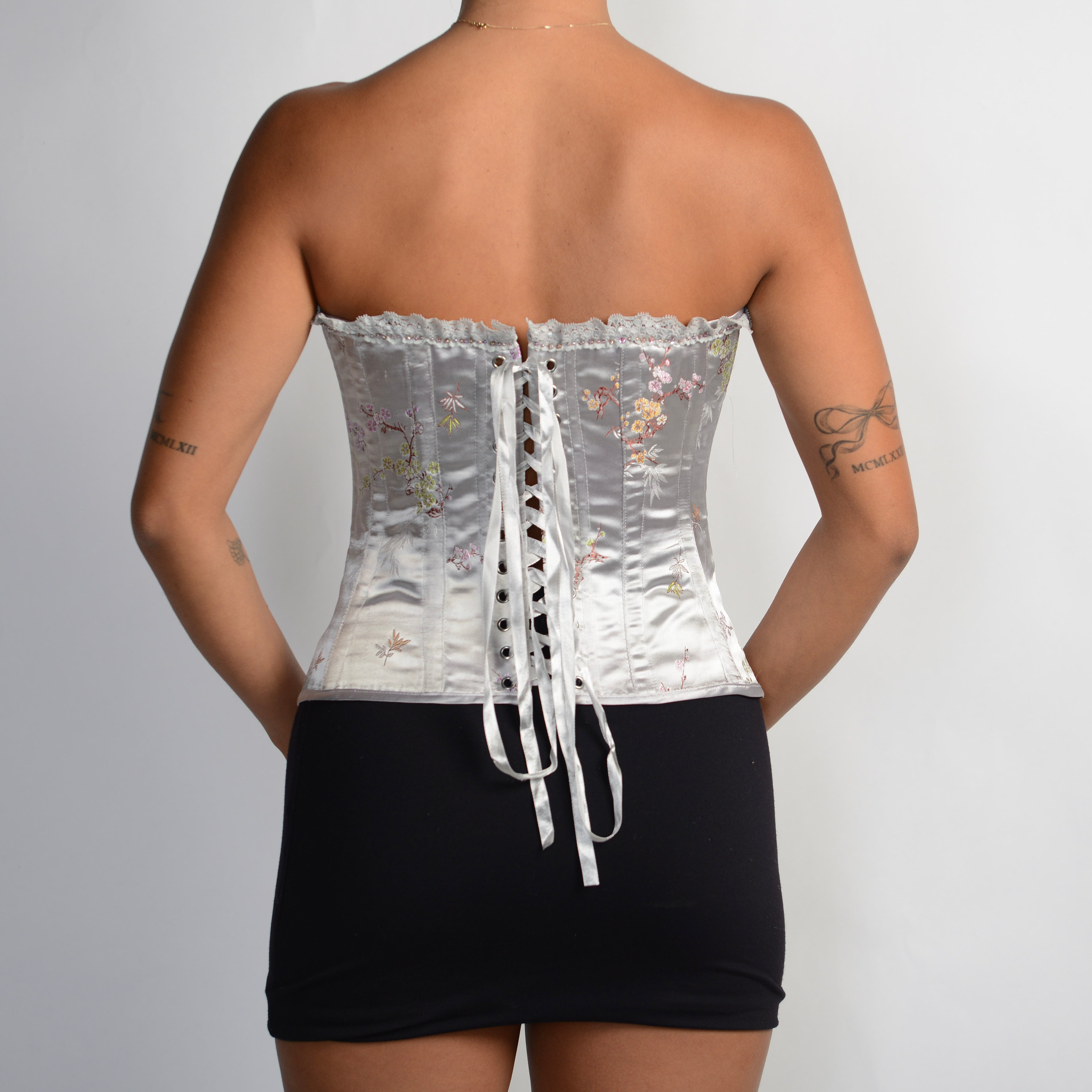 SILVER BEADED CORSET