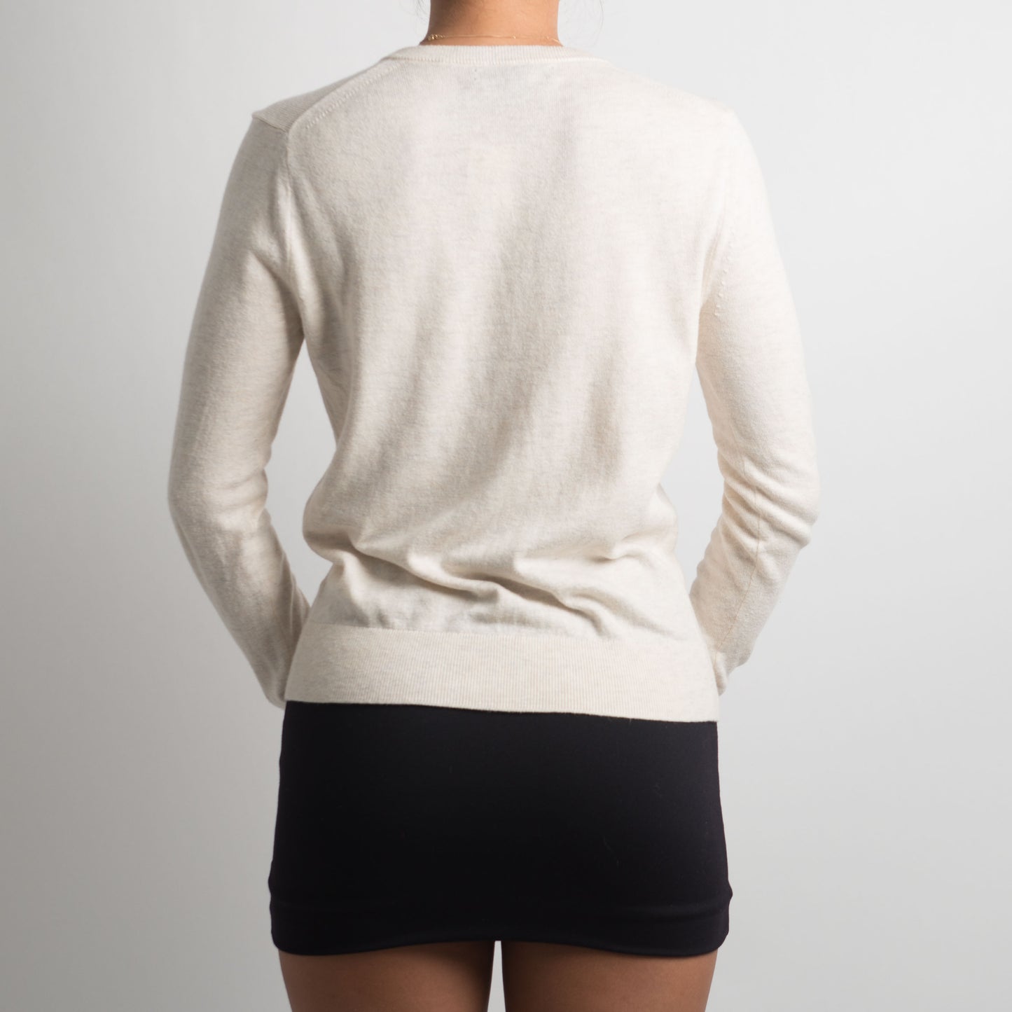 THIN CREAM KNIT CARDIGAN