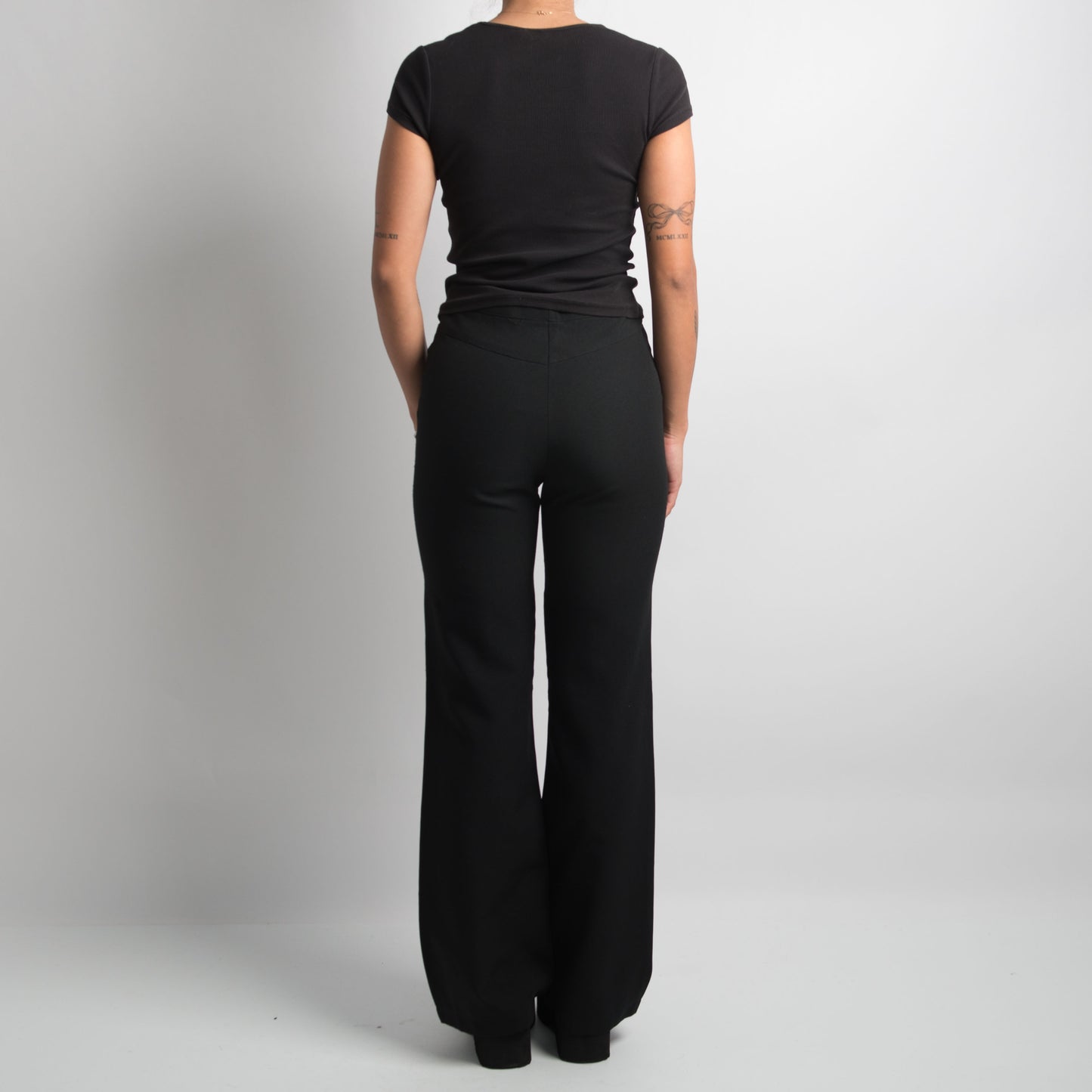 BLACK BOOTCUT TROUSERS