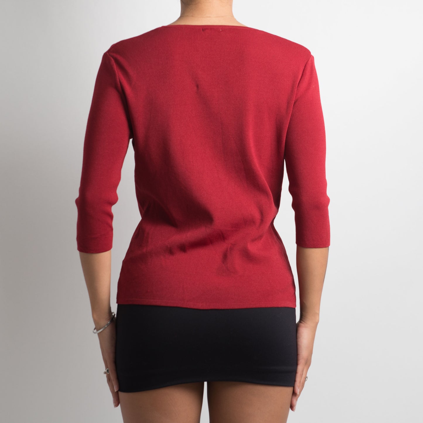 RED 3/4 SLEEVE CARDIGAN