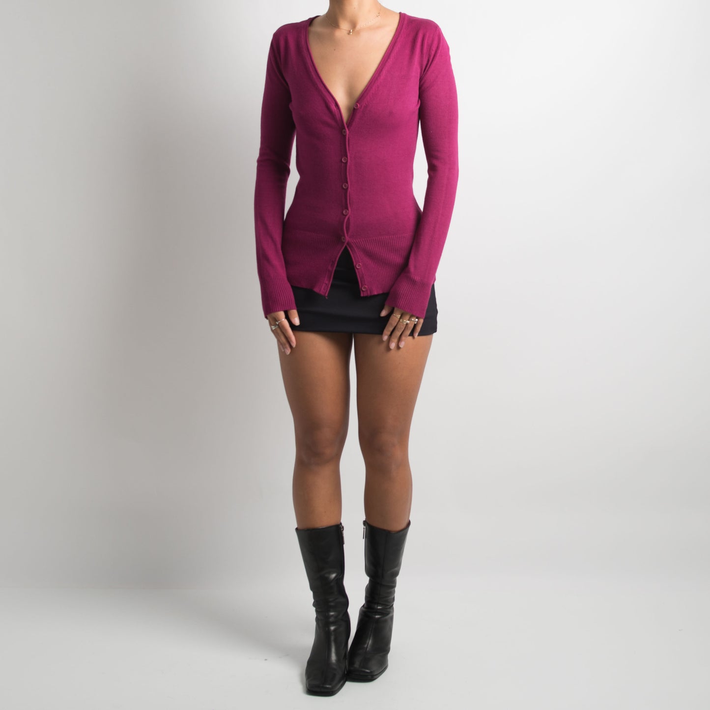 PLUM KNIT CARDIGAN