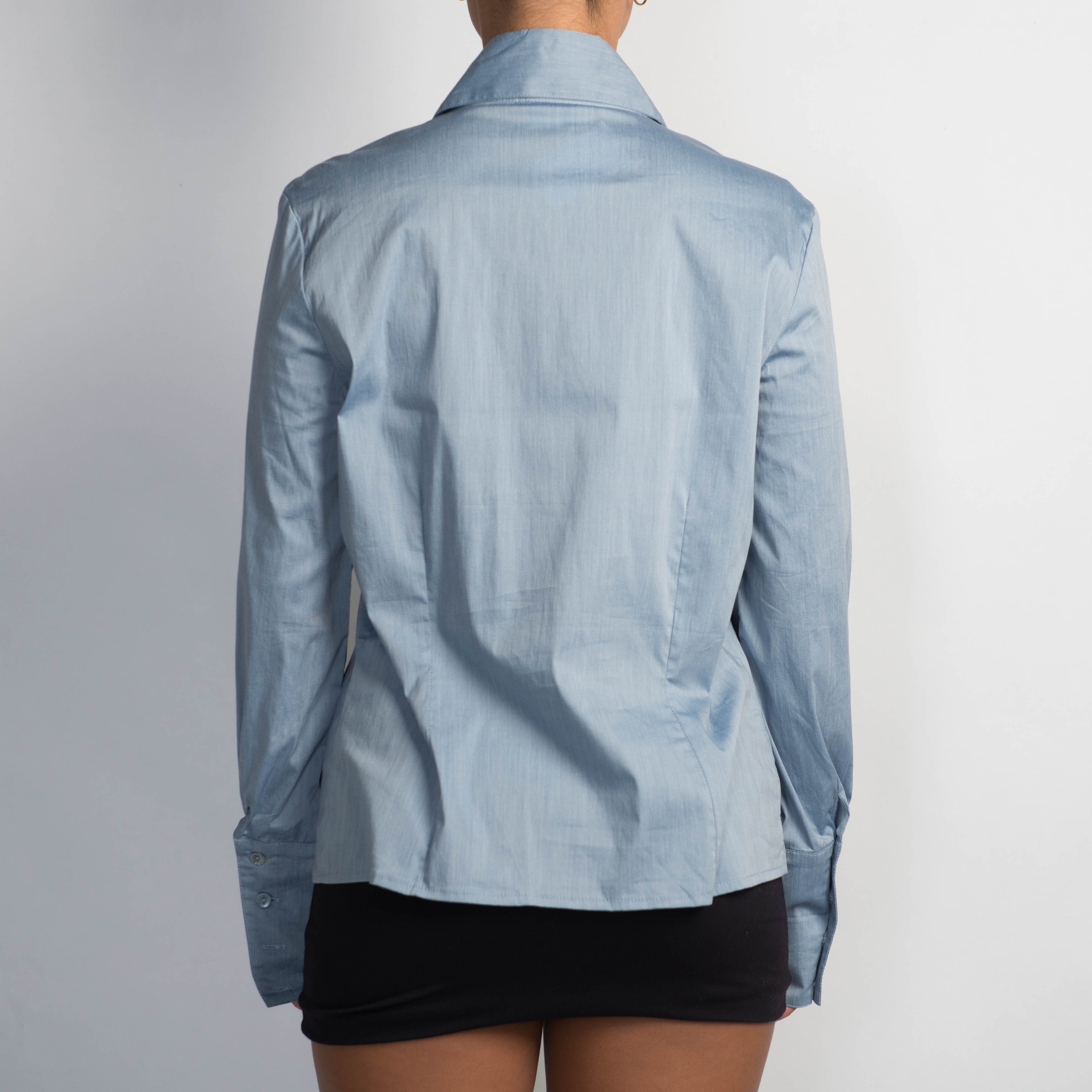 BLUE STRETCH BLOUSE