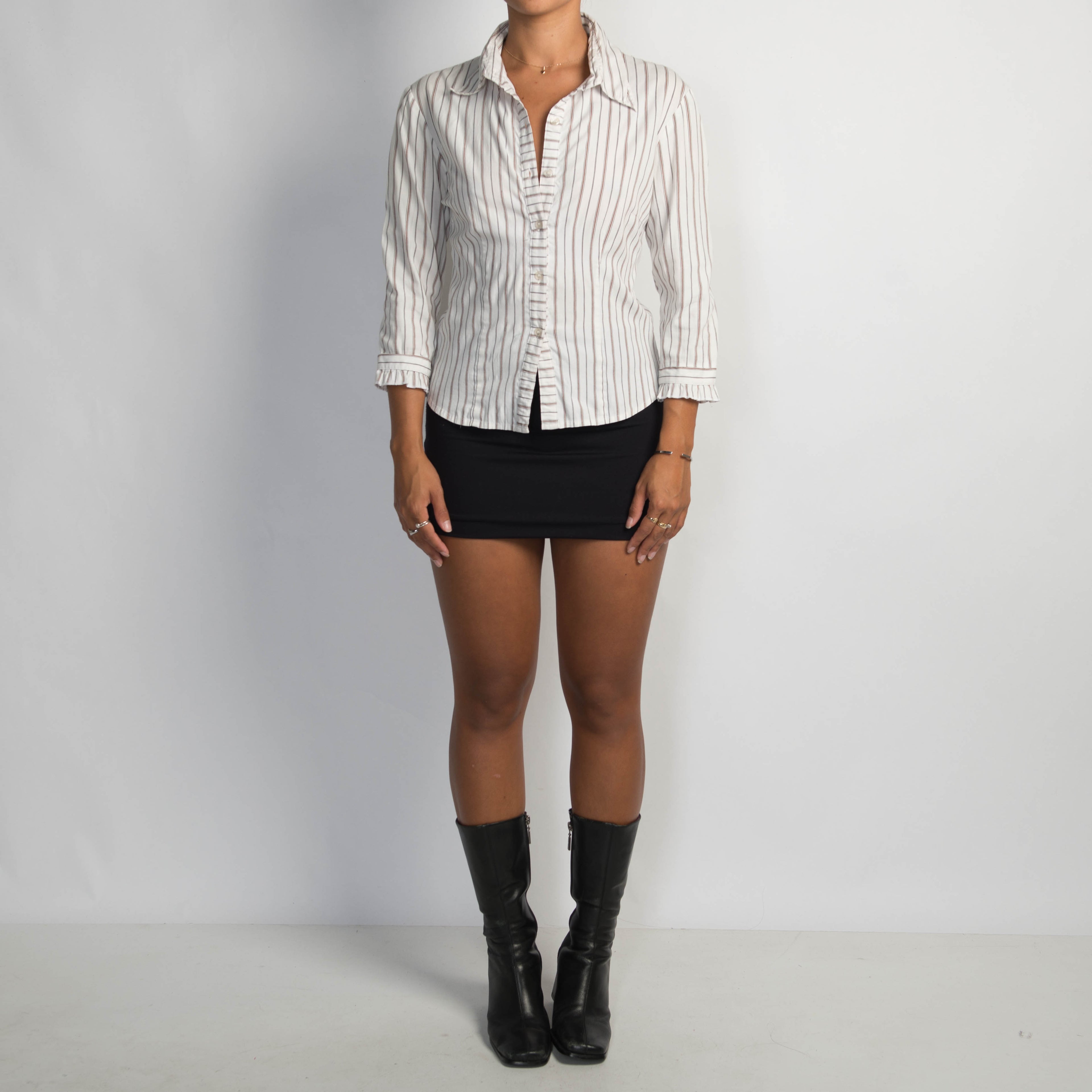 WHITE PINSTRIPE BLOUSE