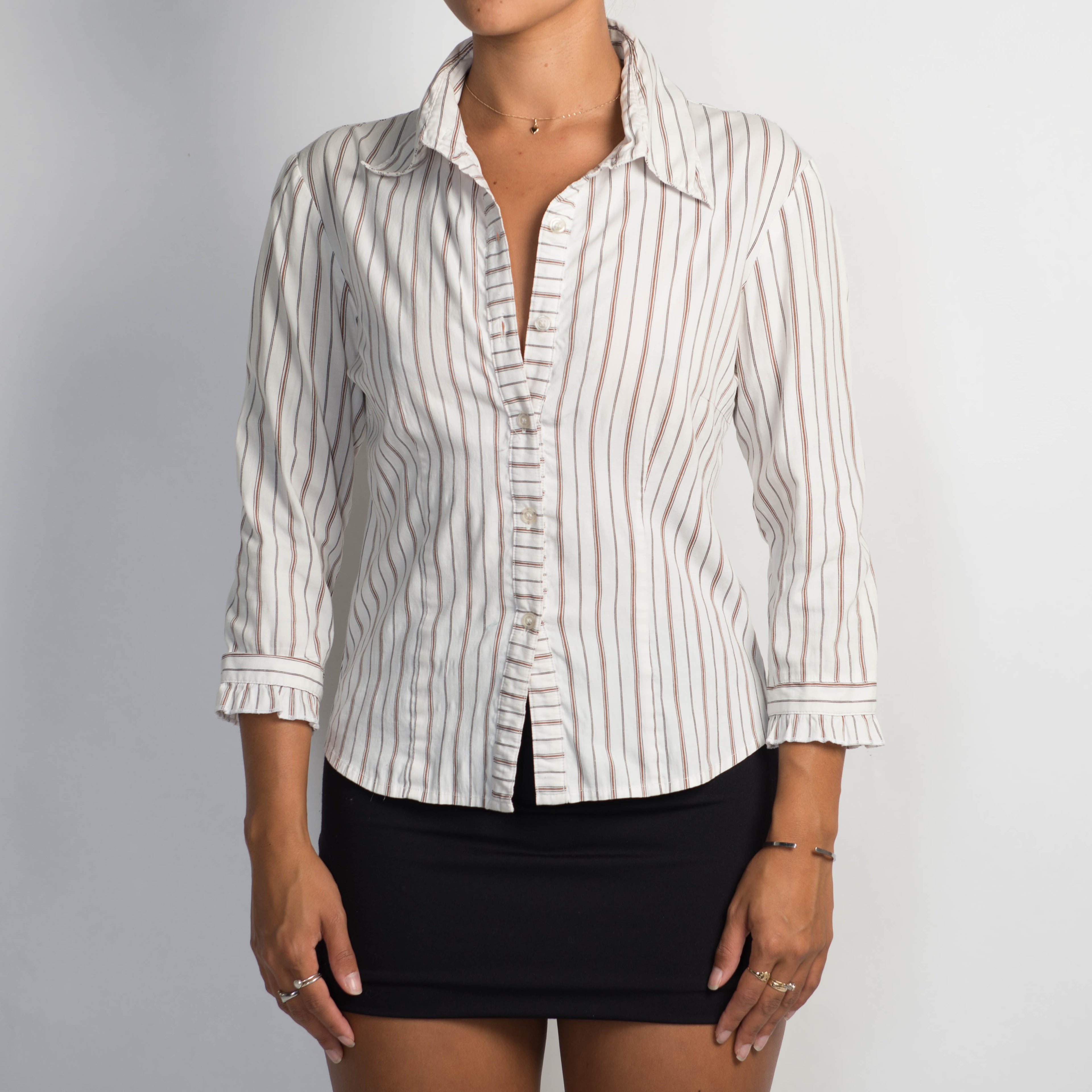 WHITE PINSTRIPE BLOUSE
