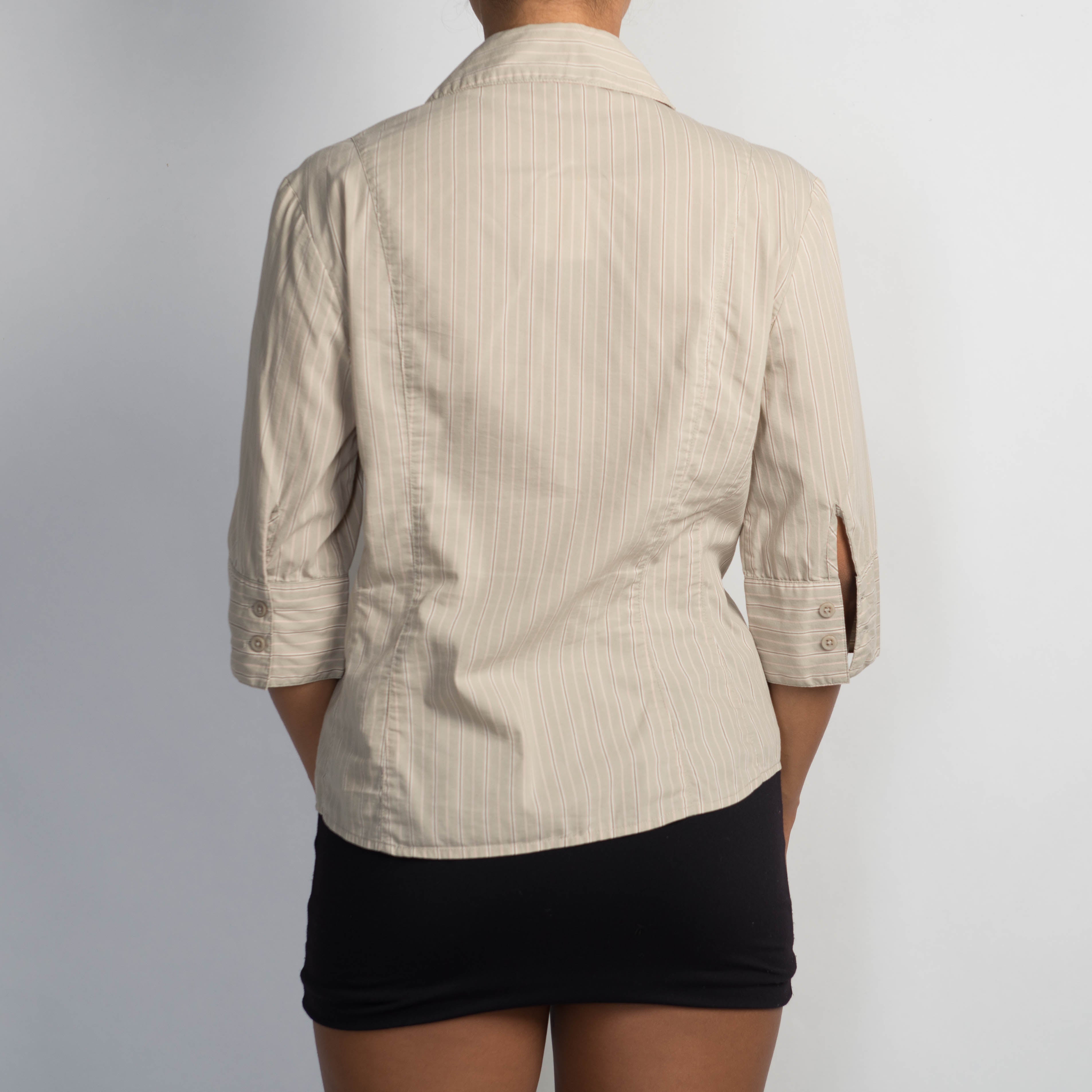 BEIGE PINSTRIPE BLOUSE
