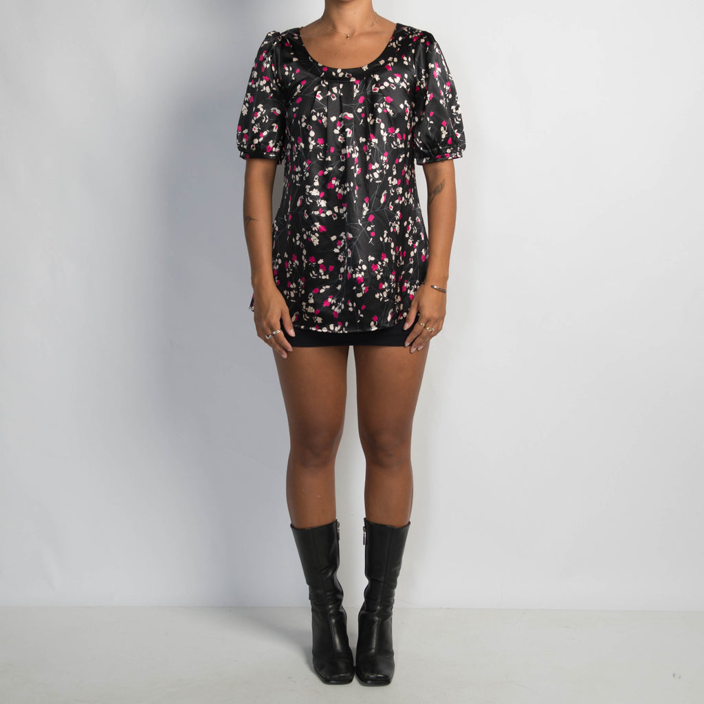 FLORAL SATIN TOP