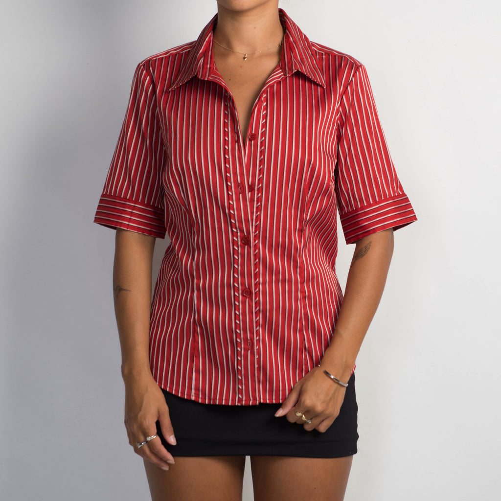 RED 1/2 SLEEVE BLOUSE