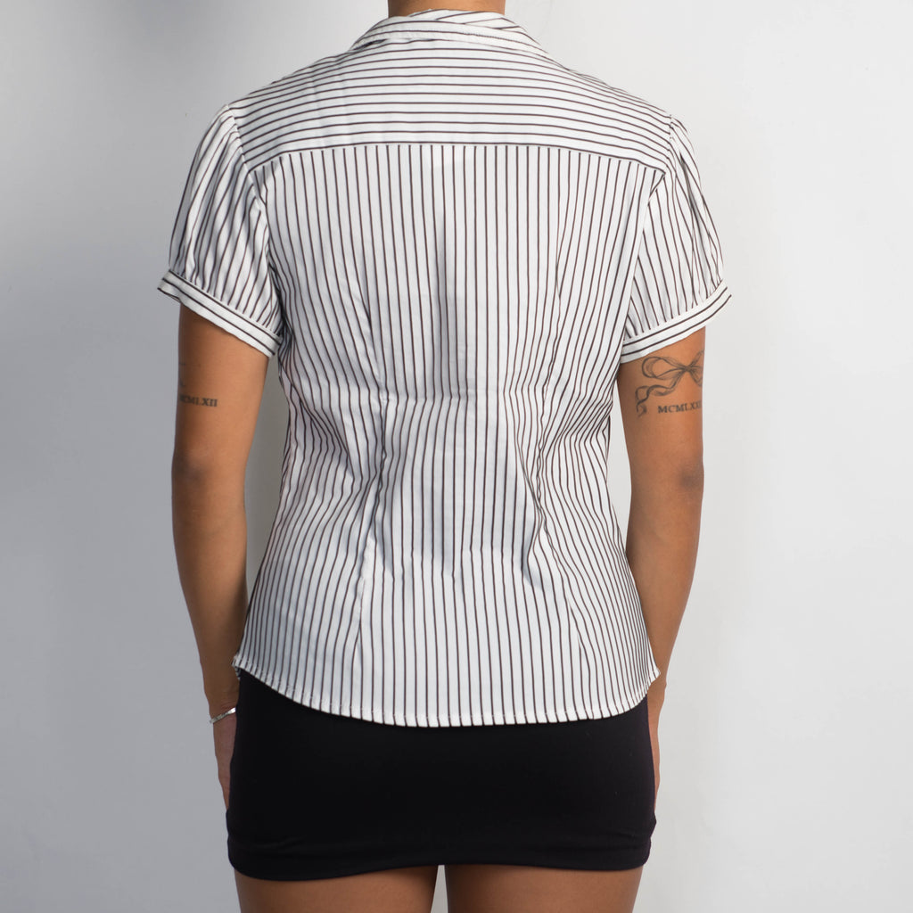 WHITE PINSTRIPE BLOUSE