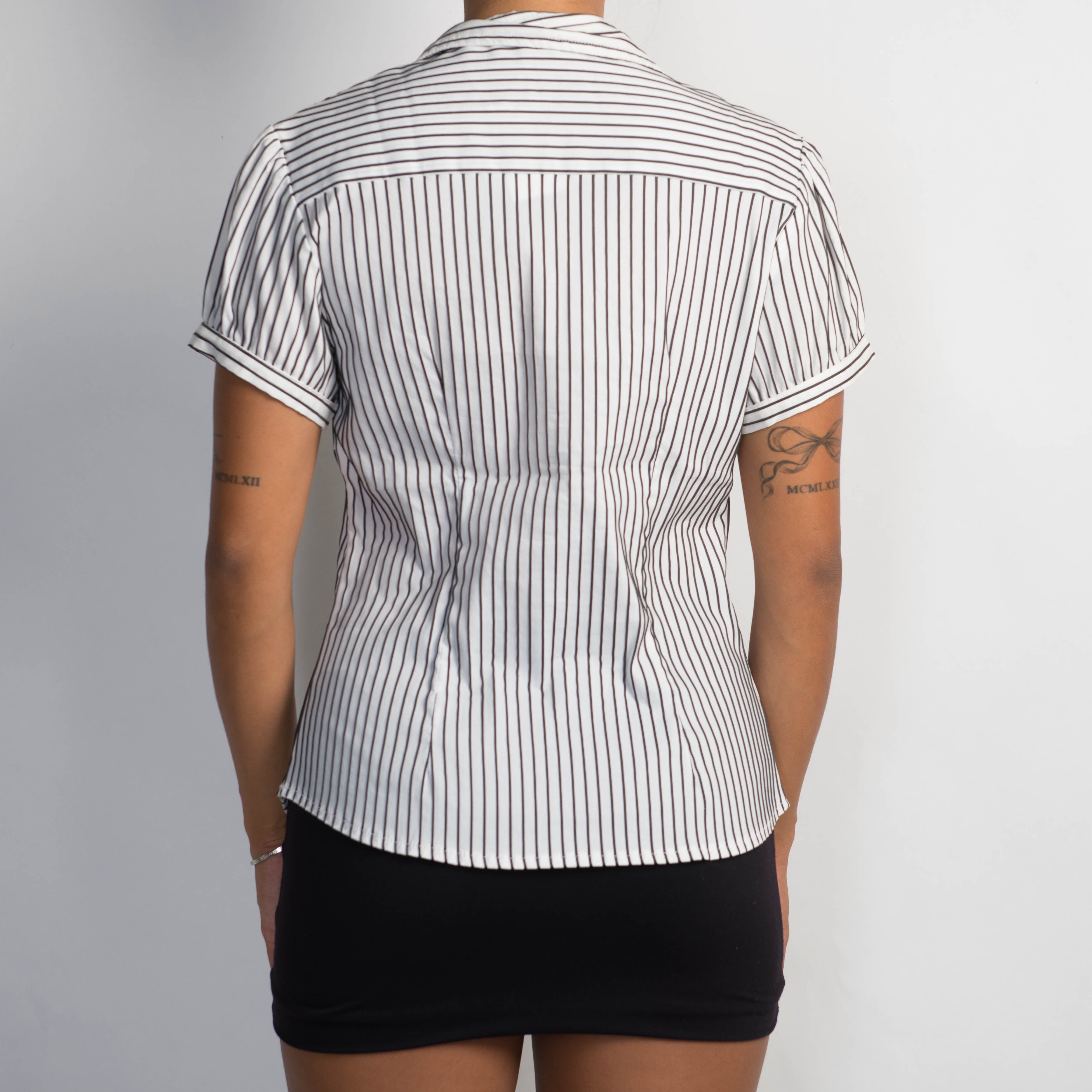 WHITE PINSTRIPE BLOUSE