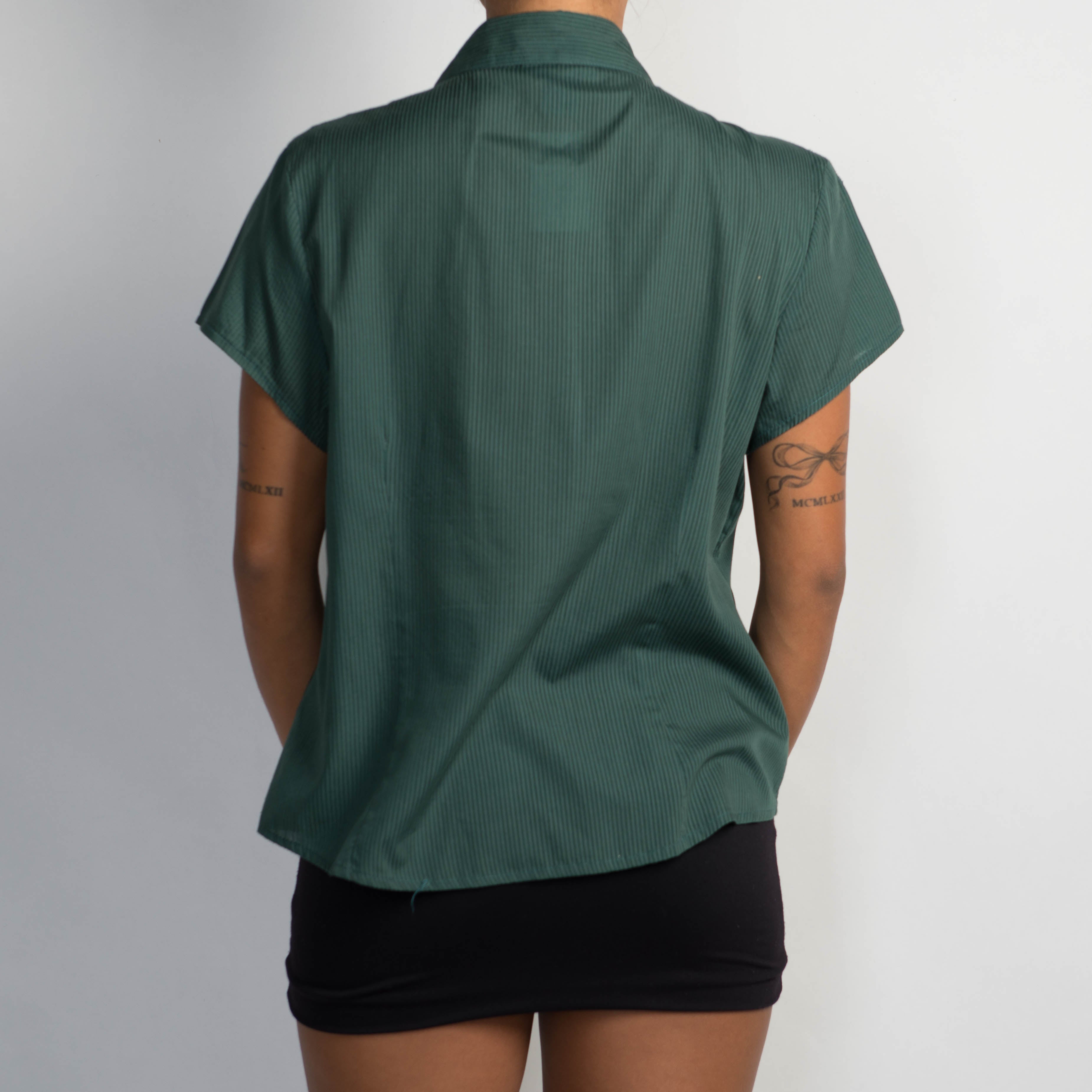 GREEN RUFFLE BLOUSE