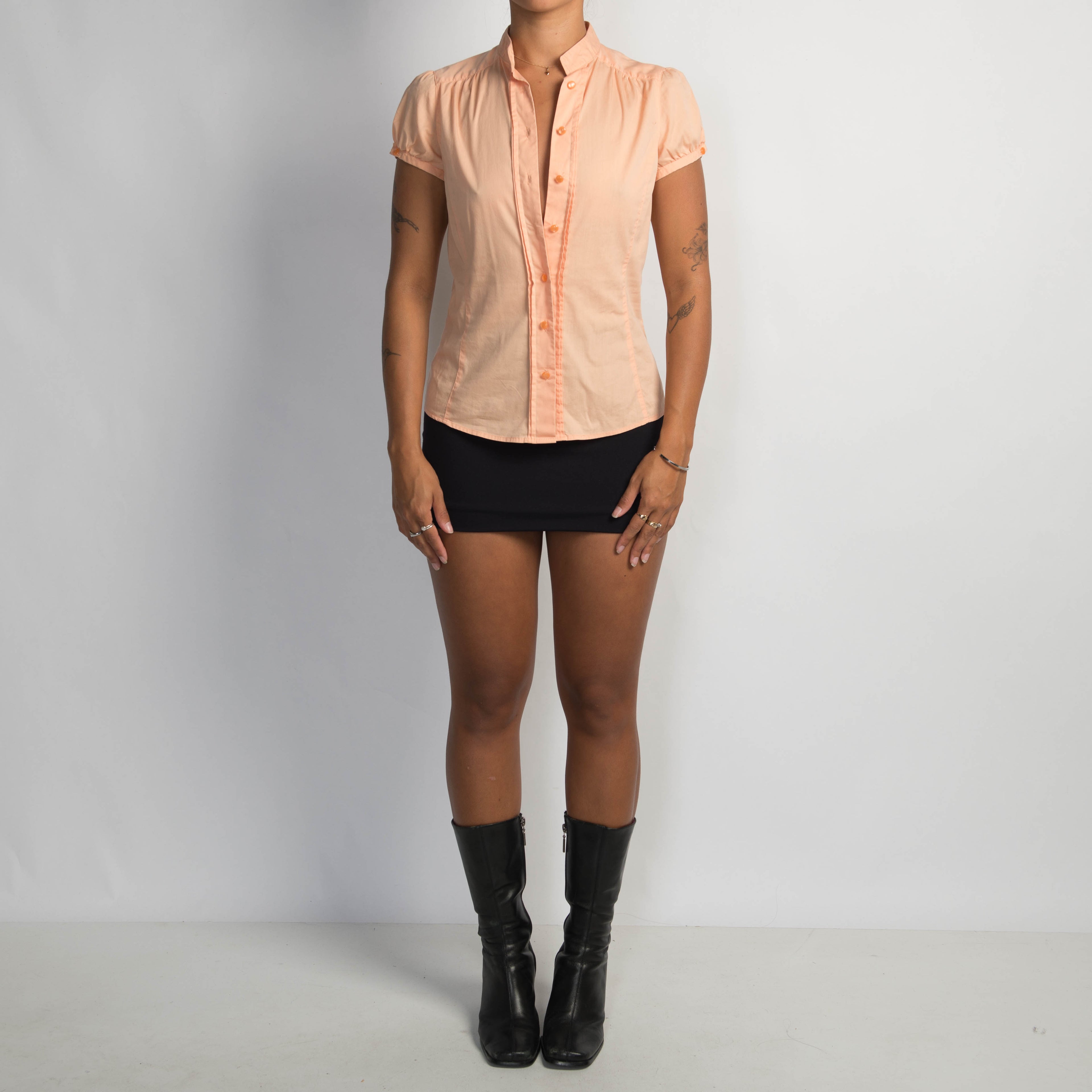 ORANGE CAP SLEEVE BLOUSE