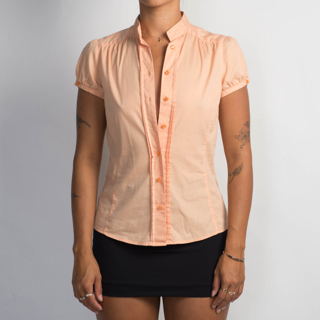 ORANGE CAP SLEEVE BLOUSE