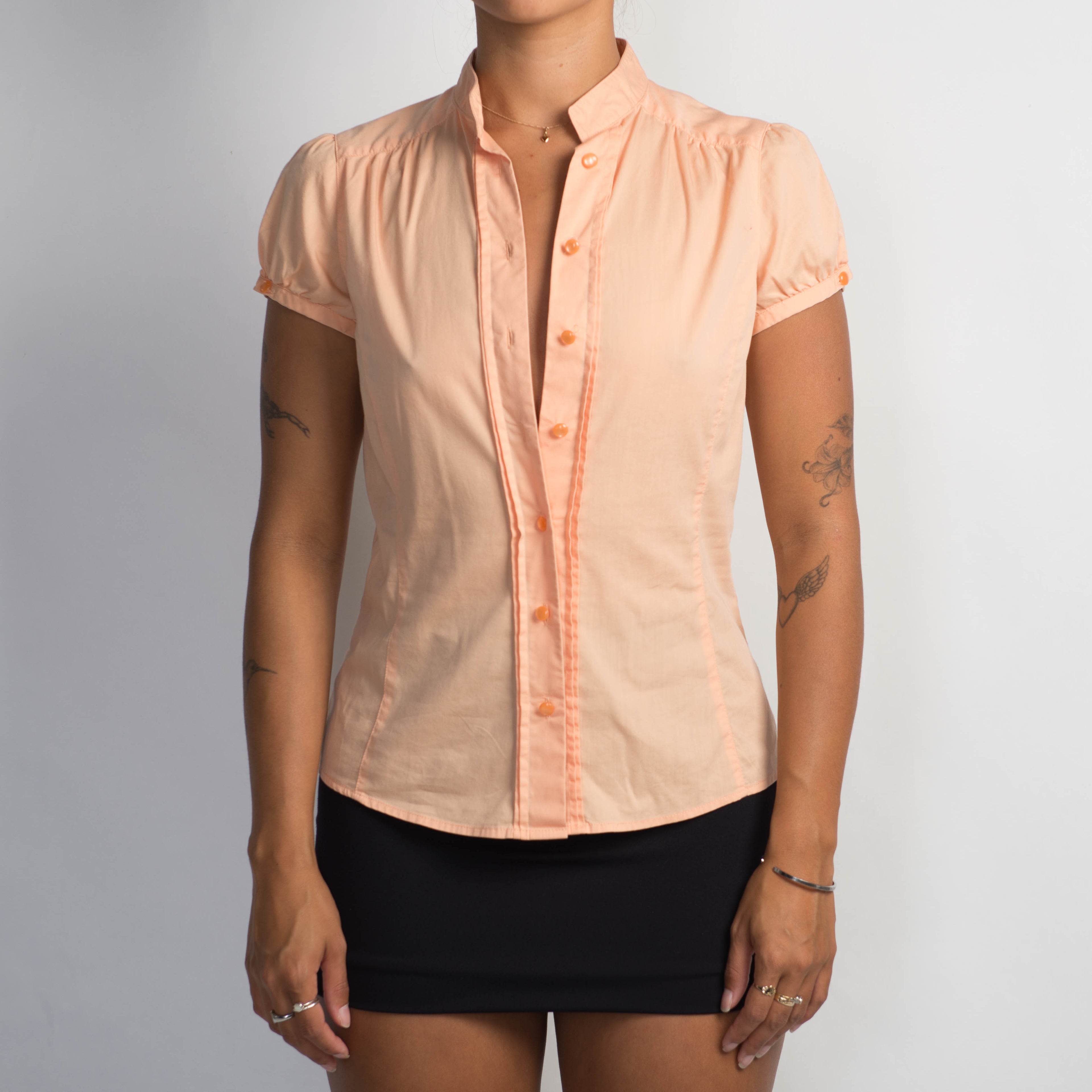 ORANGE CAP SLEEVE BLOUSE