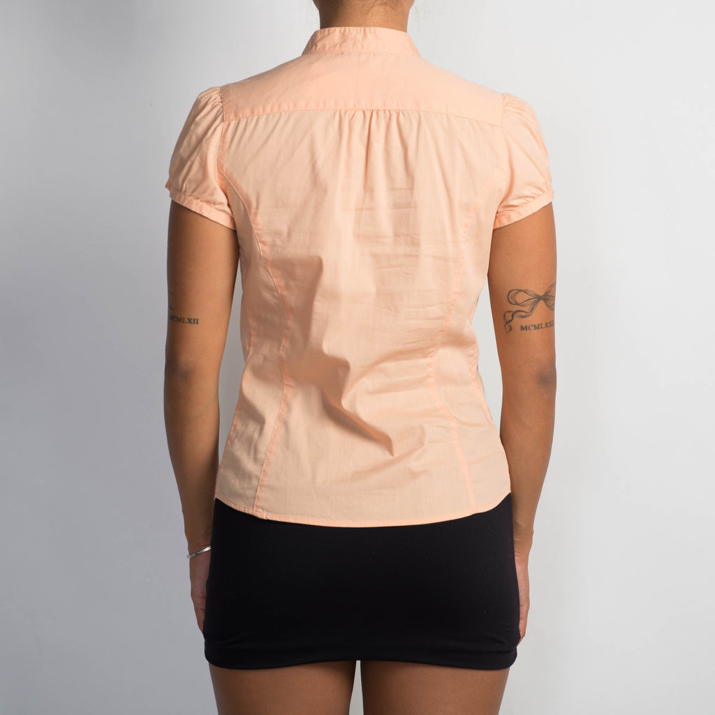 ORANGE CAP SLEEVE BLOUSE
