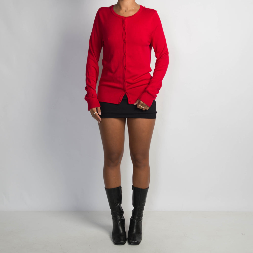 CLASSIC RED CARDIGAN