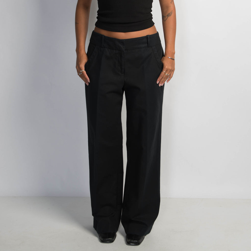 BLACK WIDE LEG TROUSERS