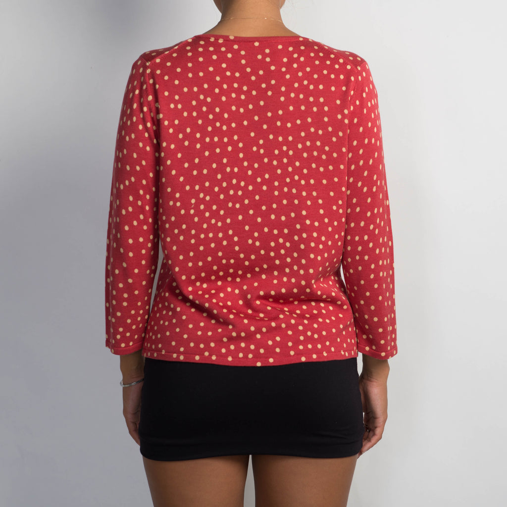 RED POLKA DOT CARDIGAN