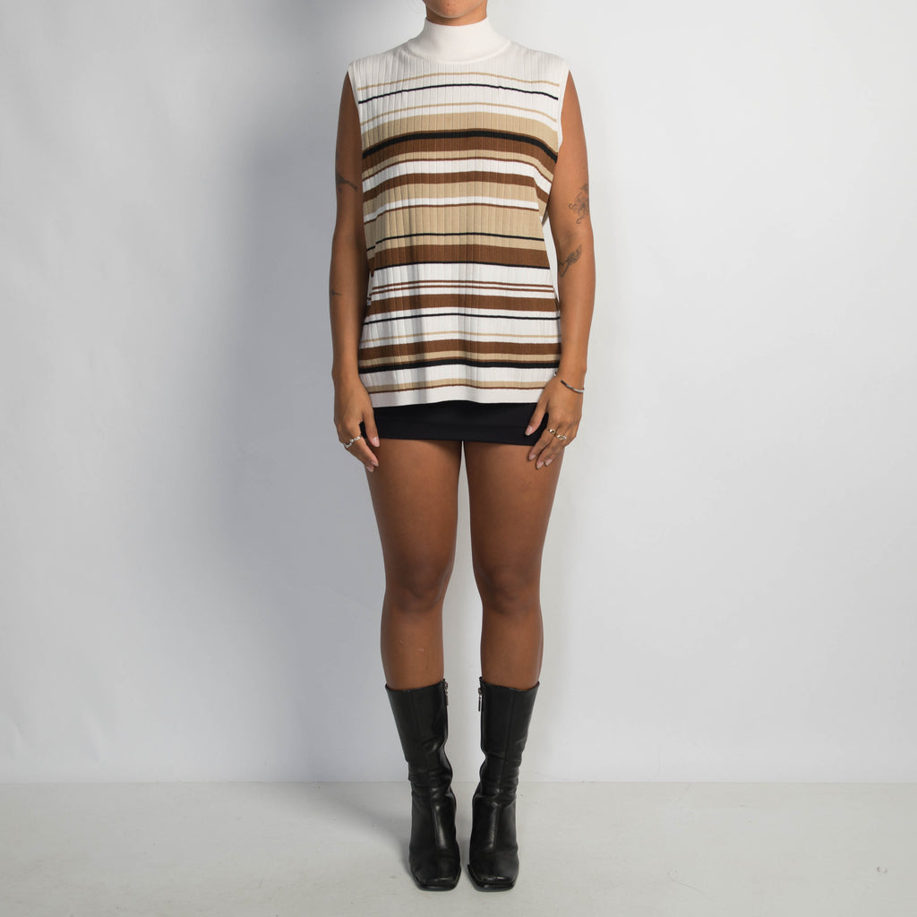 STRIPE RIB SLEEVELESS TOP