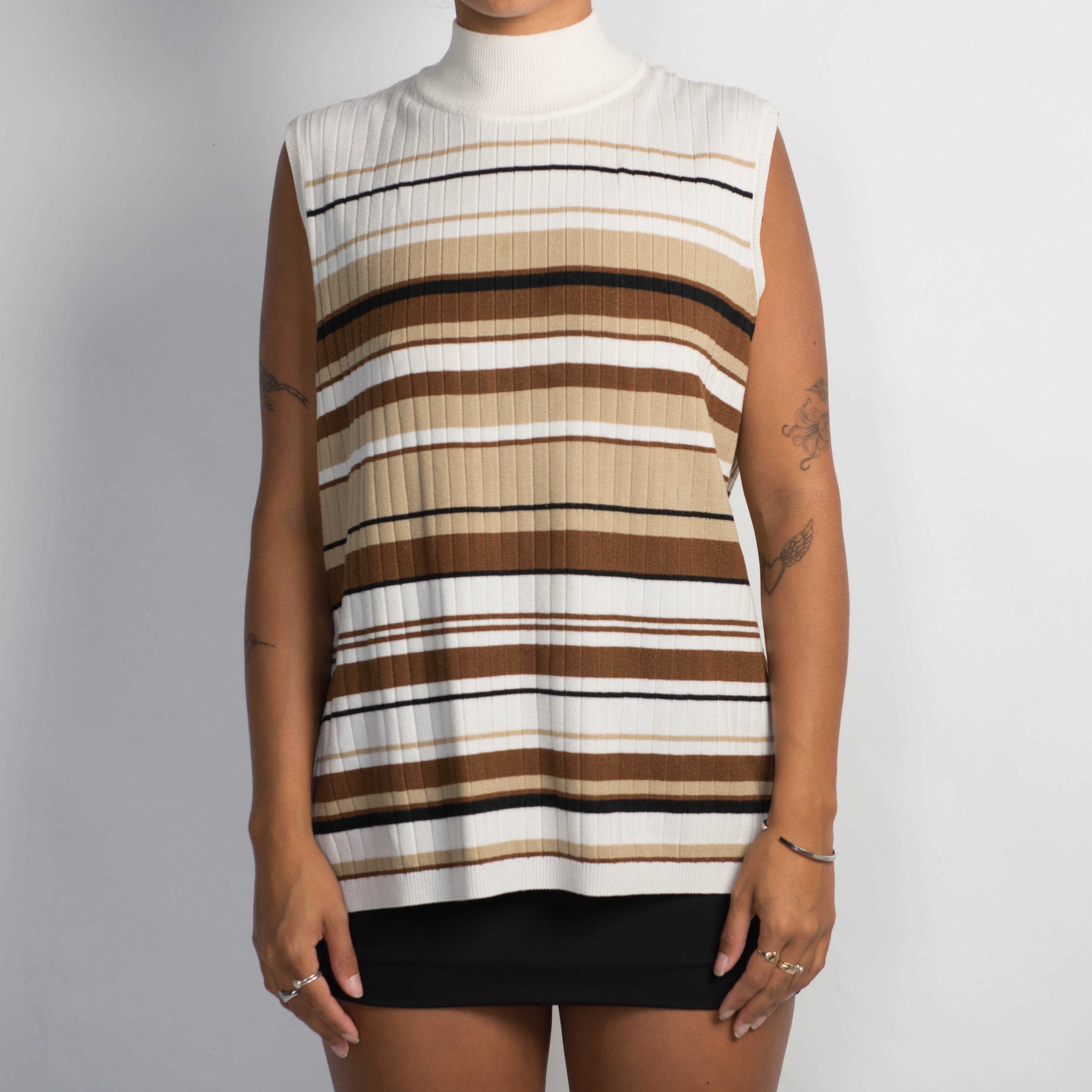 STRIPE RIB SLEEVELESS TOP