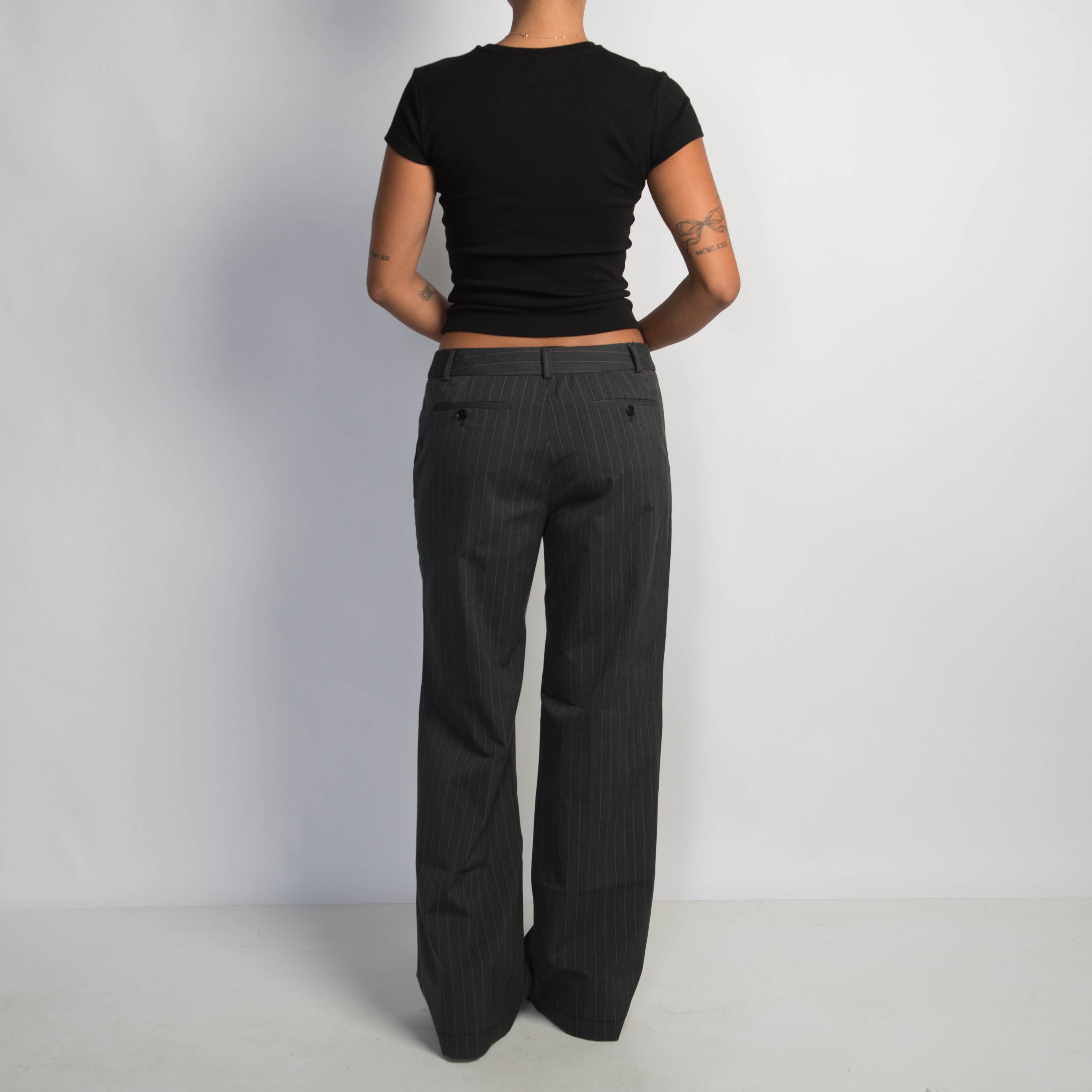 CHARCOAL STRIPE TROUSERS